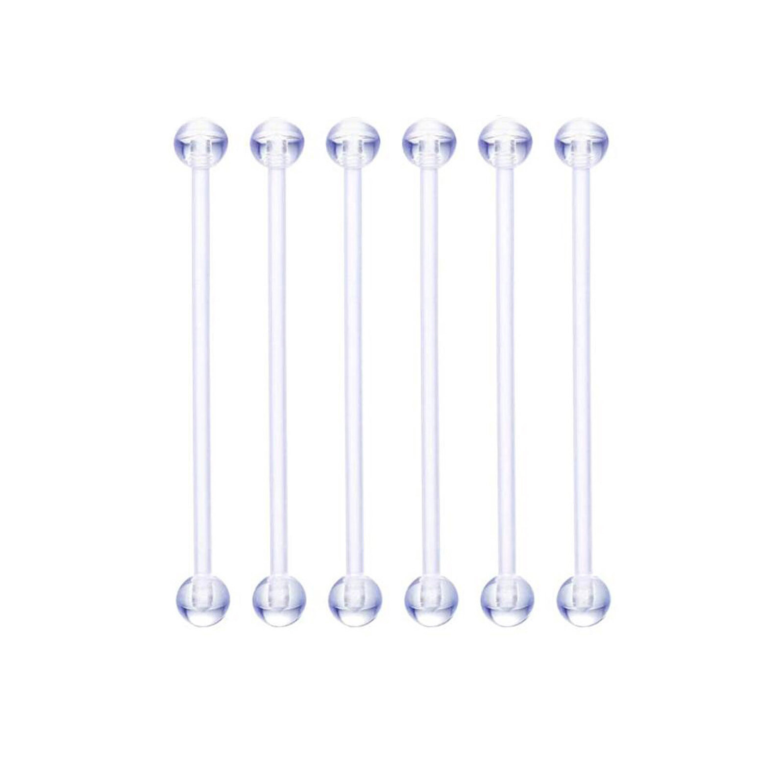 54 PCS Clear Piercing Retainers fit Nipple Ear Tongue Nose Septum Eyebrow Belly