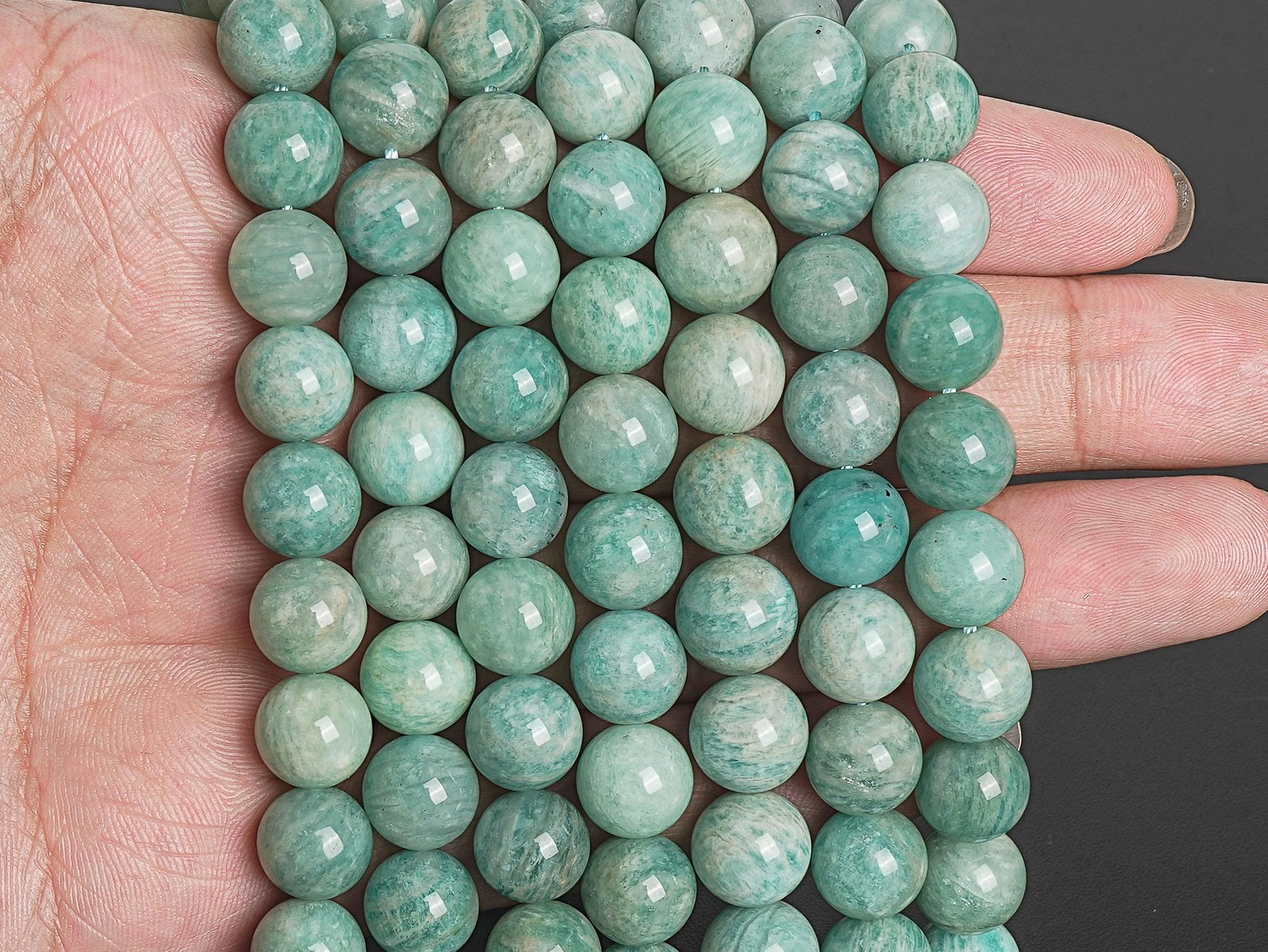 Blue Green Amazonite Beads Natural Gemstone Round Loose Beads 4MM 6MM 8MM 10MM