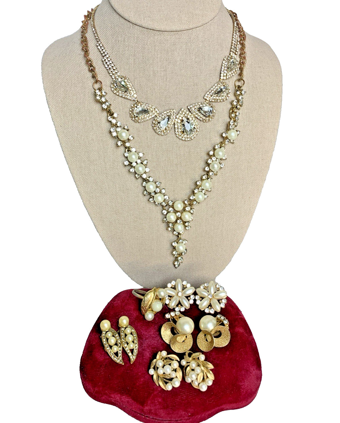 Special Occasion Jewelry Lot Trifari Faux Pearl Rhinestone Bridal Vintage Now