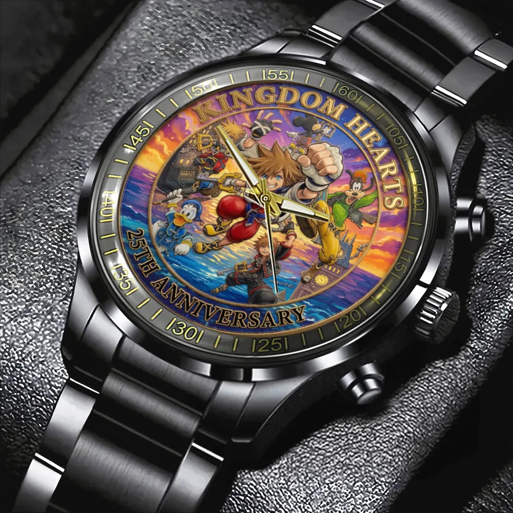 Kingdom Hearts 25th Anniversary Black Stainless Steel Watch
