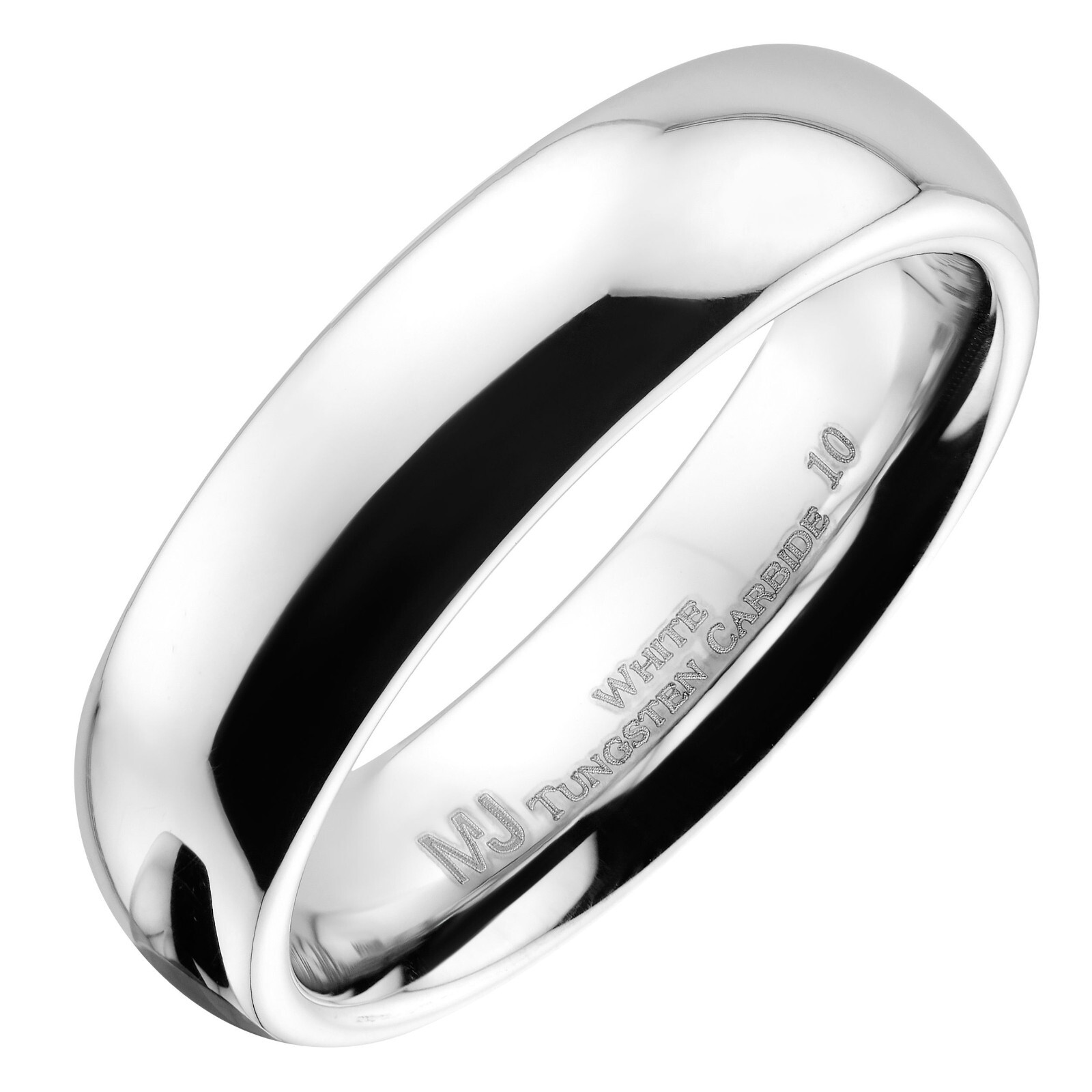 White Tungsten Carbide Wedding Ring Men’s Women’s 2, 3, 4, 5, 6, 7, 8, 10mm