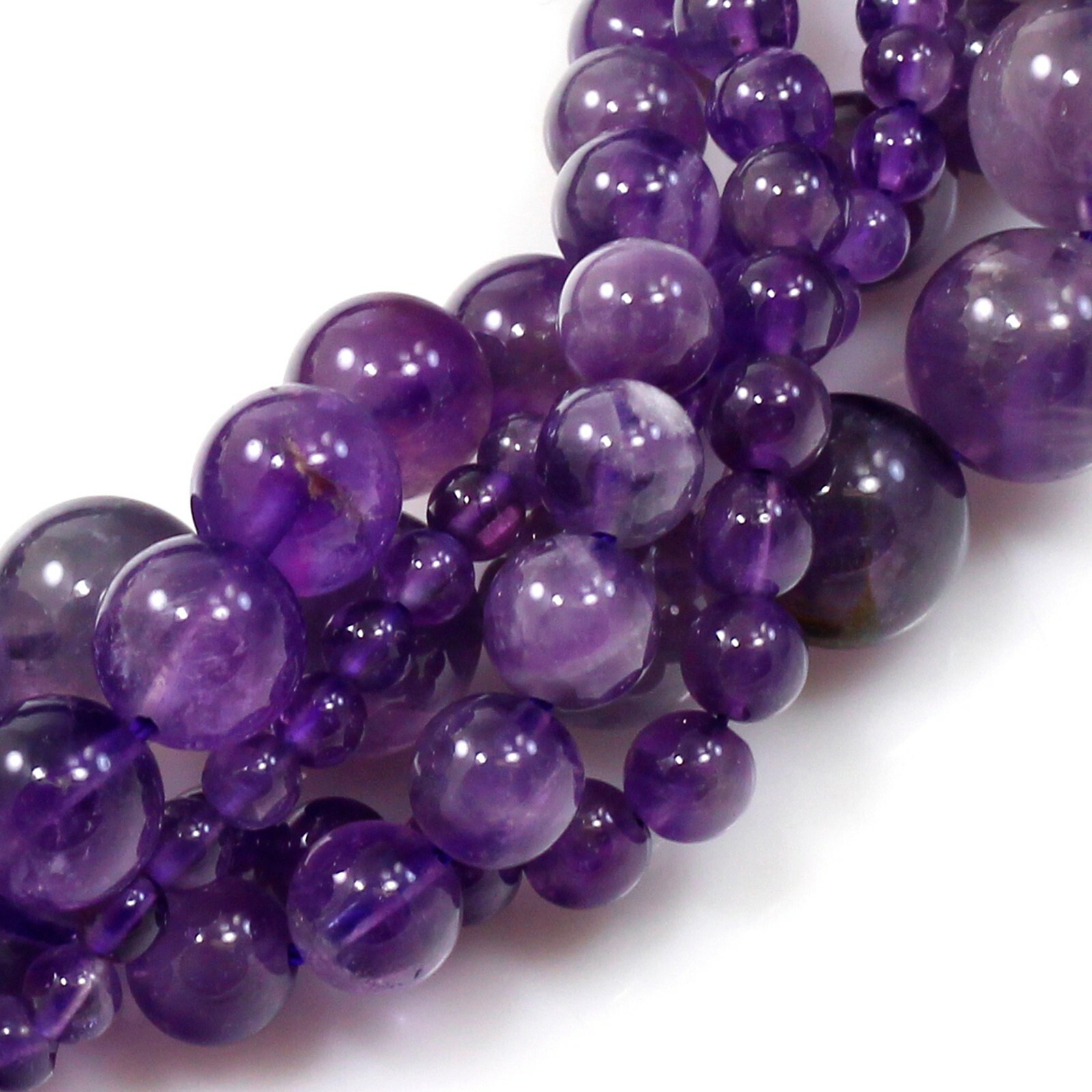 Natural Gemstones Purple Amethyst Round Loose Beads 15″ 4mm 6mm 8mm 10mm 12mm