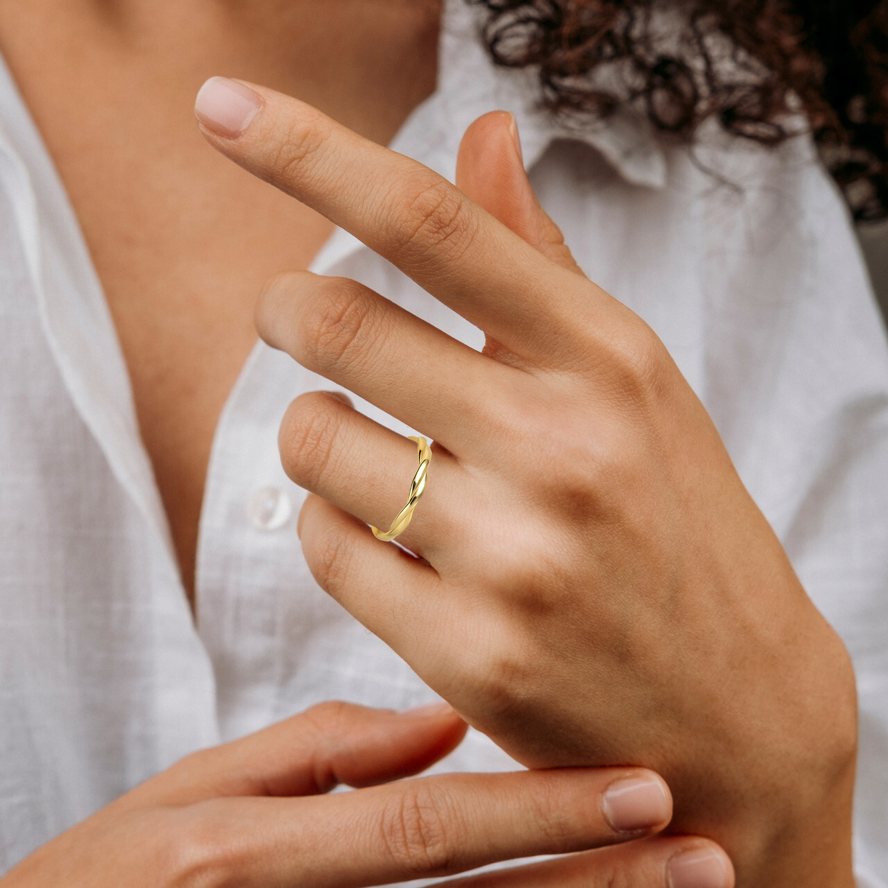 Gold Rope Twist Stackable Ring (Available in Yellow/Rose/White Gold)