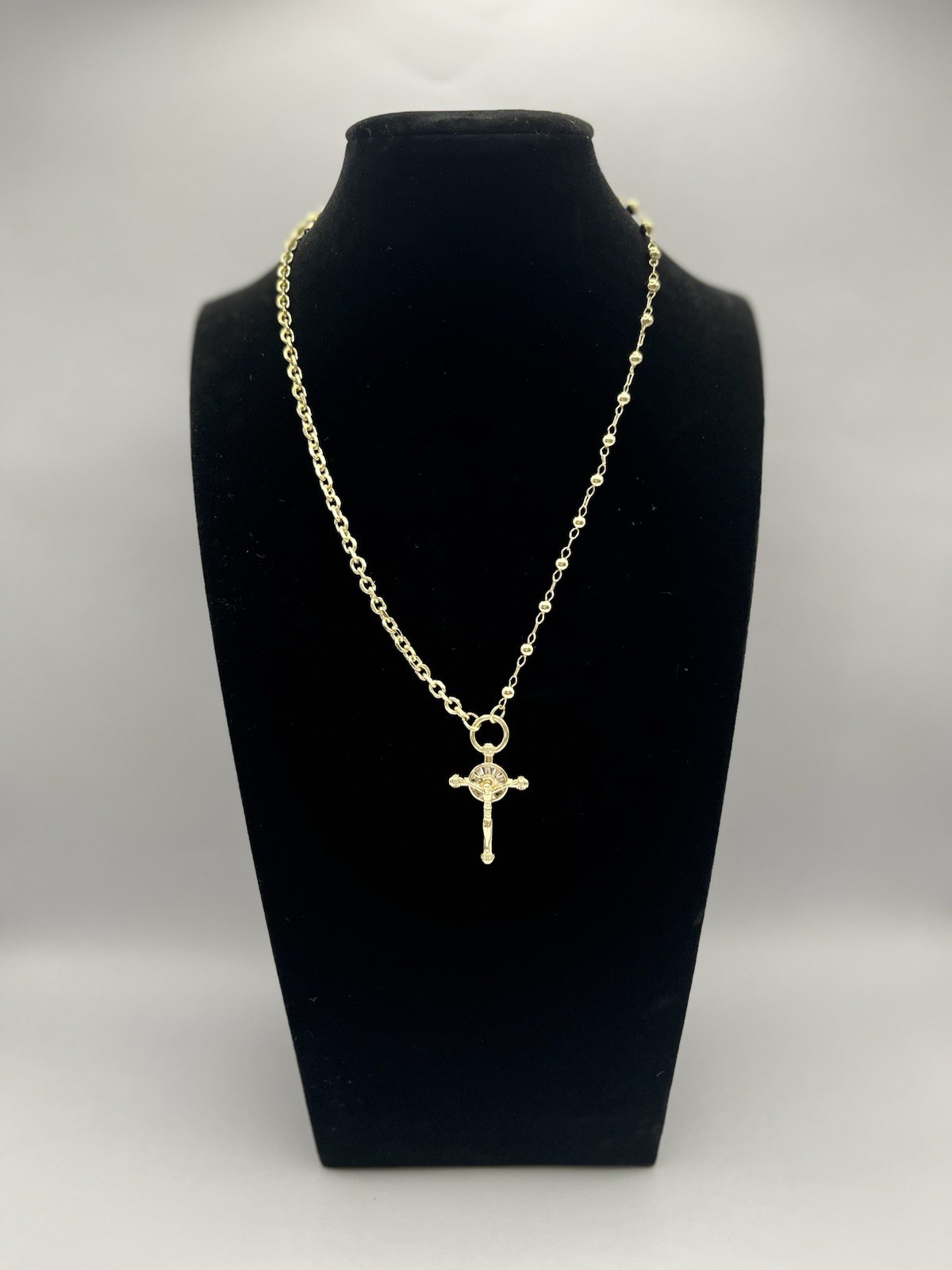 LatinGF 14K Gold Plated-Cross Necklace