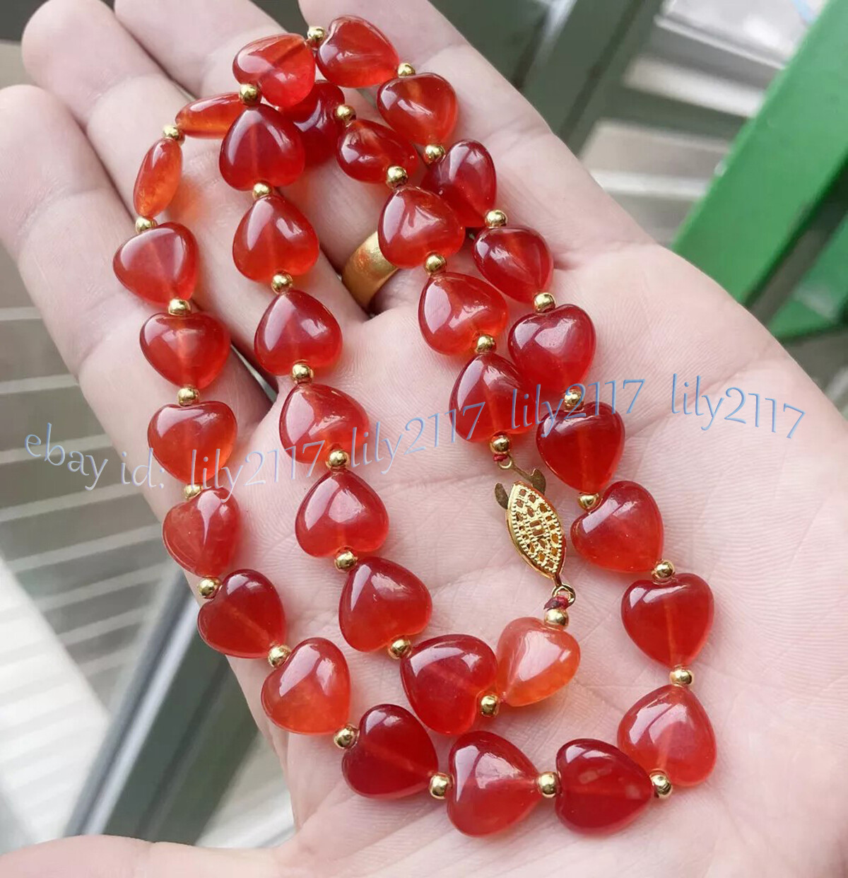 12mm Natural Red Jade Flat Heart Shaped Gemstone Beads Necklace Jewelry 14-100”