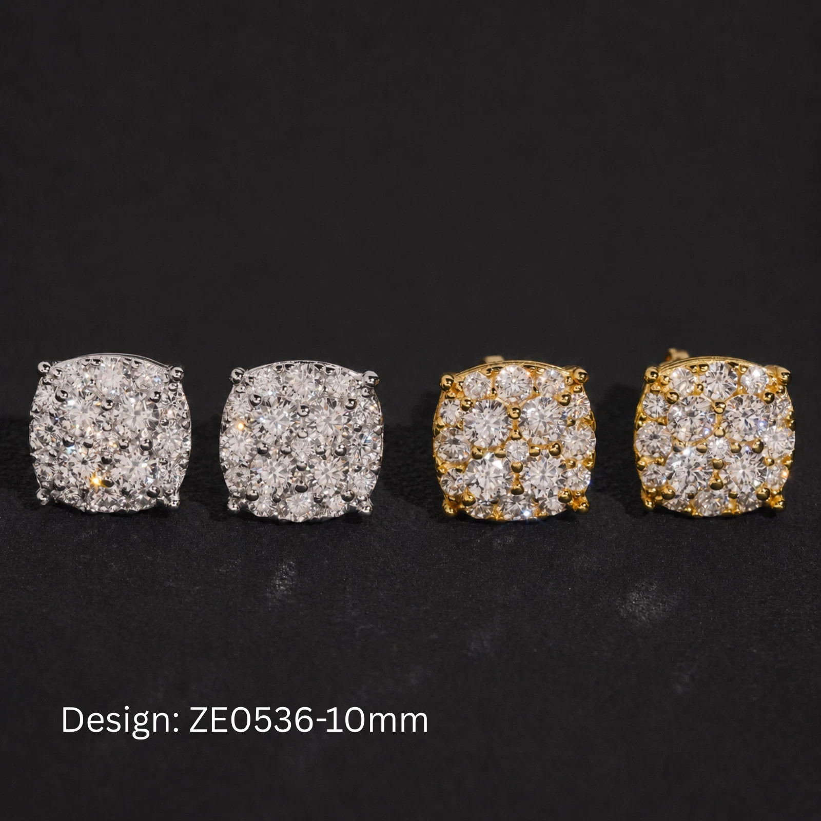 VVS Moissanite Stud Earrings 925 Sterling Silver Pass Diamond Tester GRA