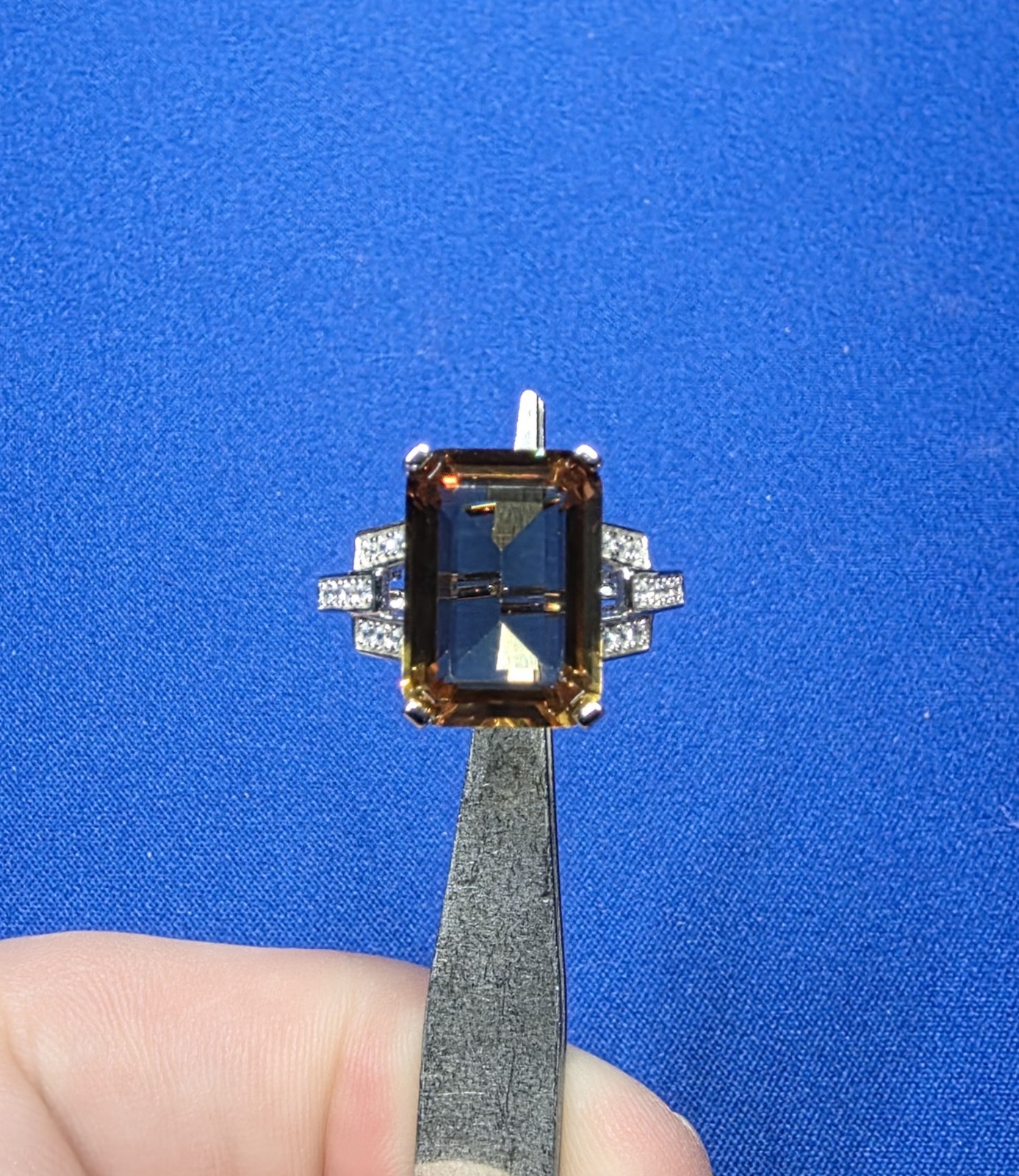 6ct Emerald Cut Zultanite Color Changing Stone Silver Ring Diaspore USA