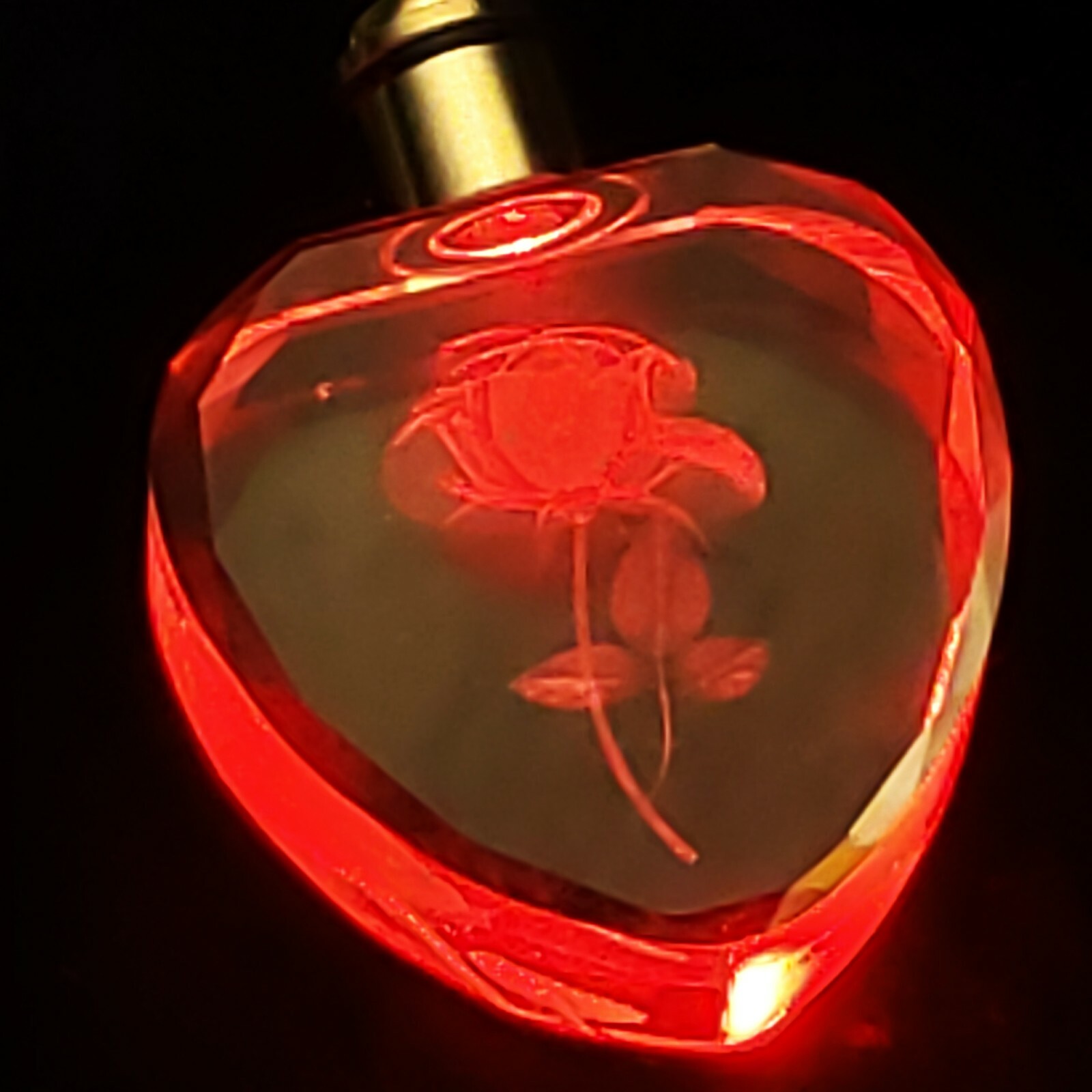 Anniversary Gift/Birthday Gift Necklace LED Lights Up Beautiful Red Rose Heart