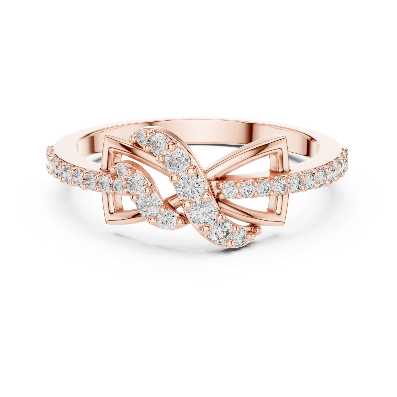 Natural Certified Diamond Prong Set Half Eternity Split Shank Ring 14k Gold Over