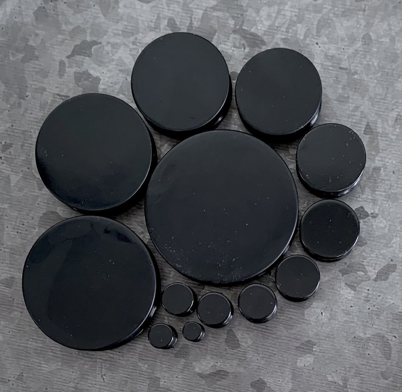 PAIR Black Solid Silicone Plugs Double Flare Tunnels Earlet Gauges up to 2 inch!