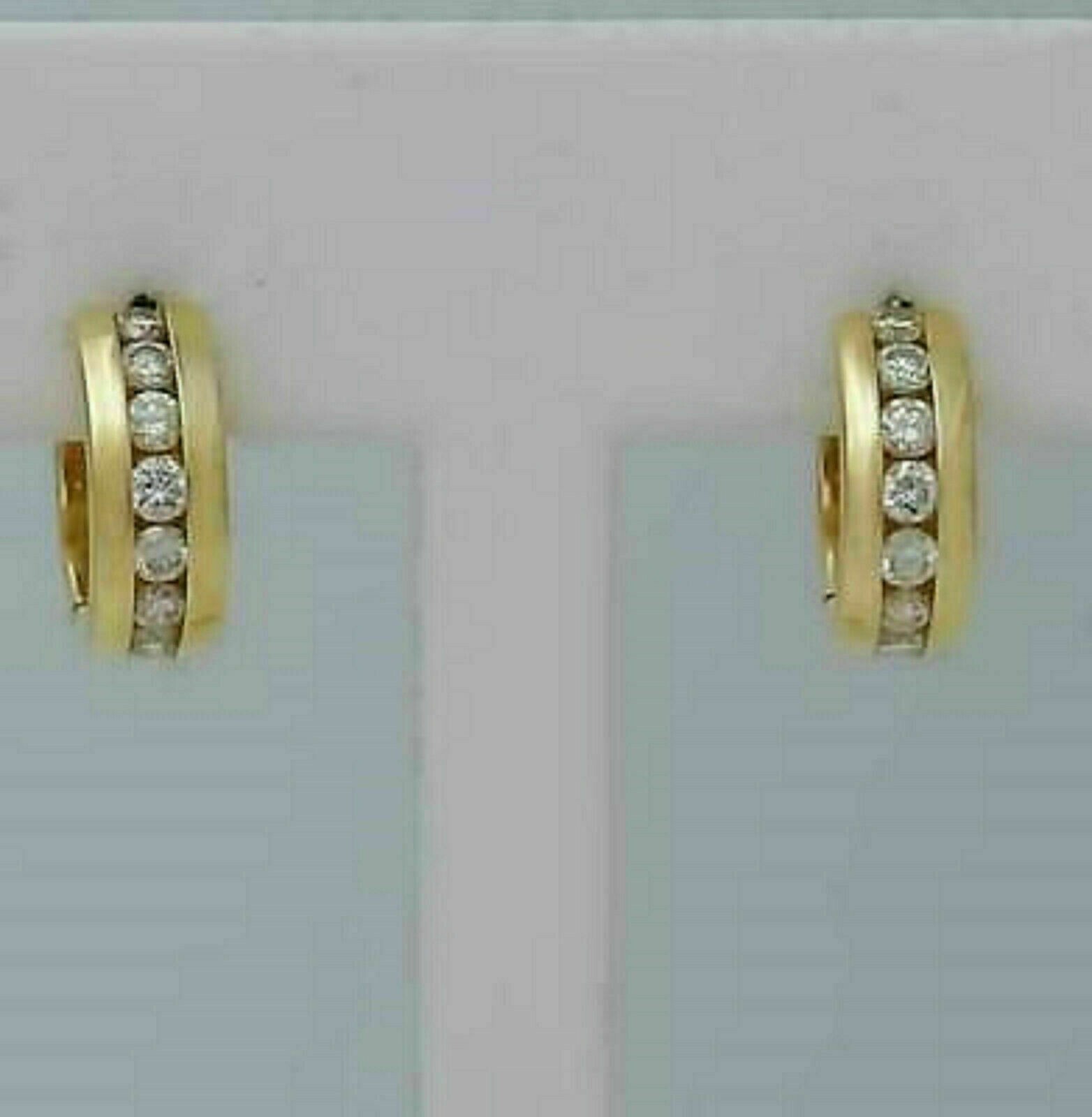 2.23 Ct Round Cut Simulated Diamond Huggie Hoop Earrings 14k Yellow Gold Plated
