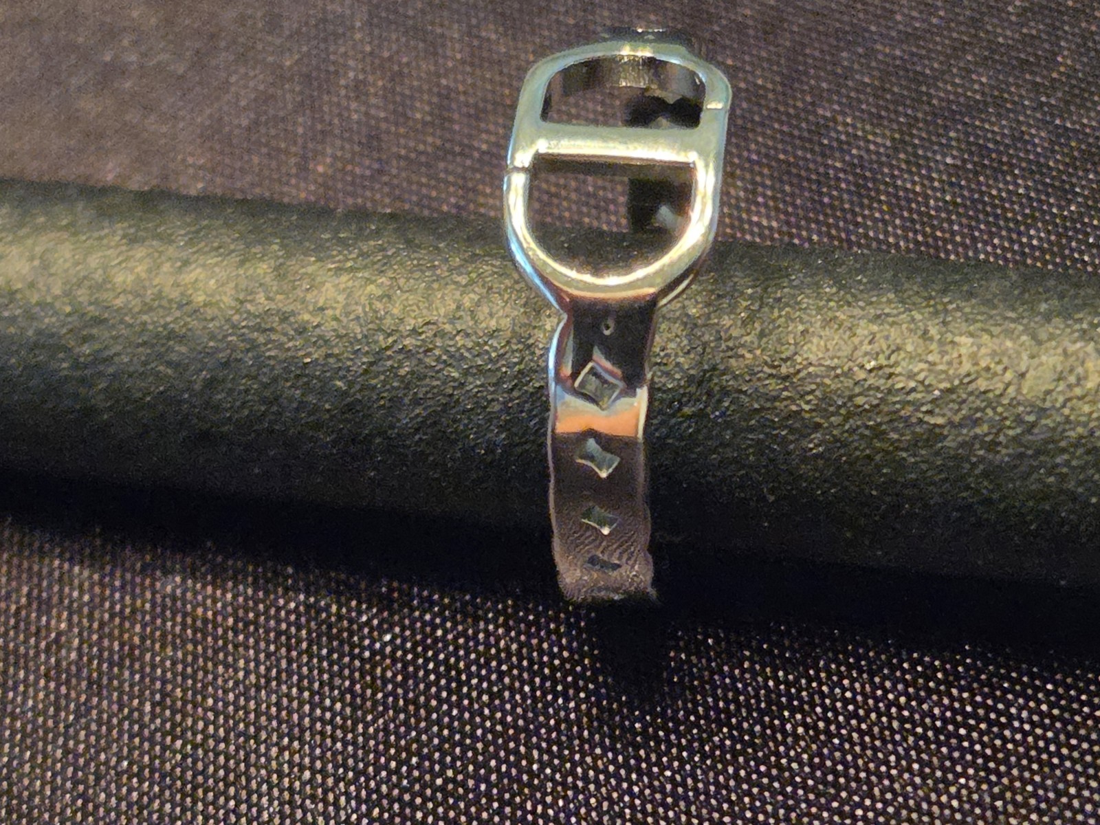 Adjustable Sterling Silver Rhodium Plated Ring Non Magnetic No Mark New Jewelry