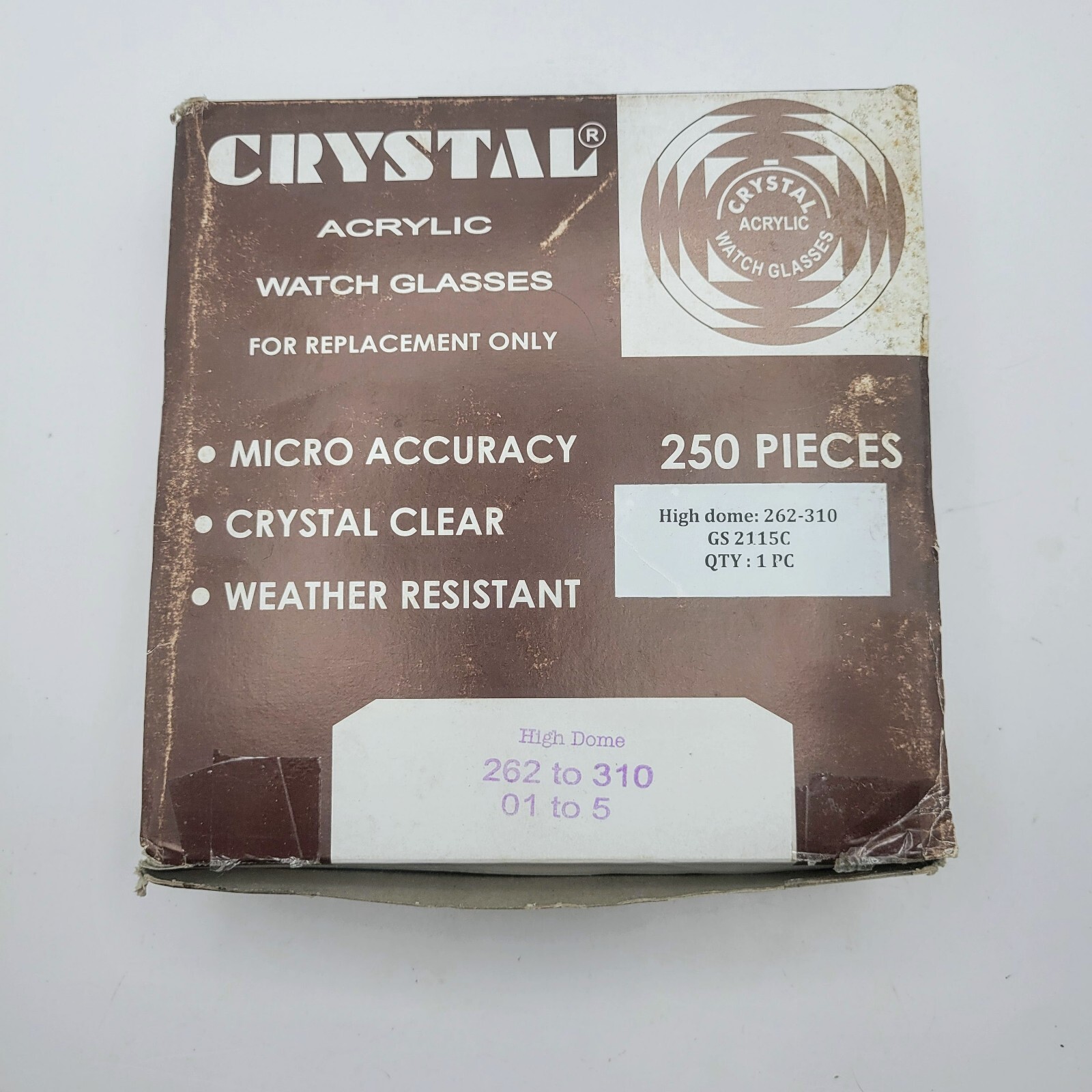 Acrylic Watch Crystals High Dome – Pick Size 26.2mm – 31mm – 1 Crystal