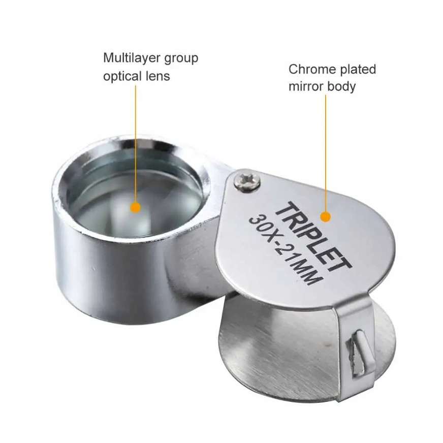 1pc 30X Pocket Loupe Magnifier Foldable Jewelry Magnifying Glass – NEW