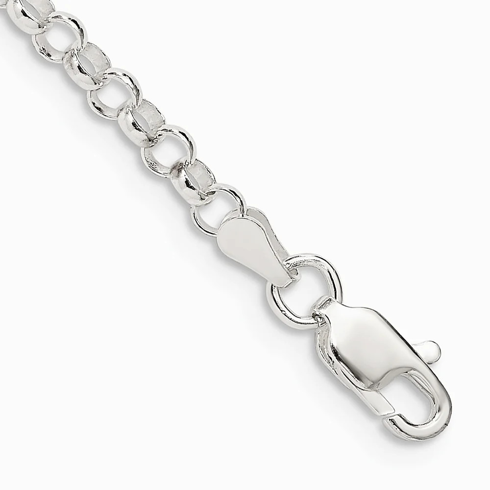 Sterling Silver 3.5mm Rolo Chain Bracelet 7″-8″
