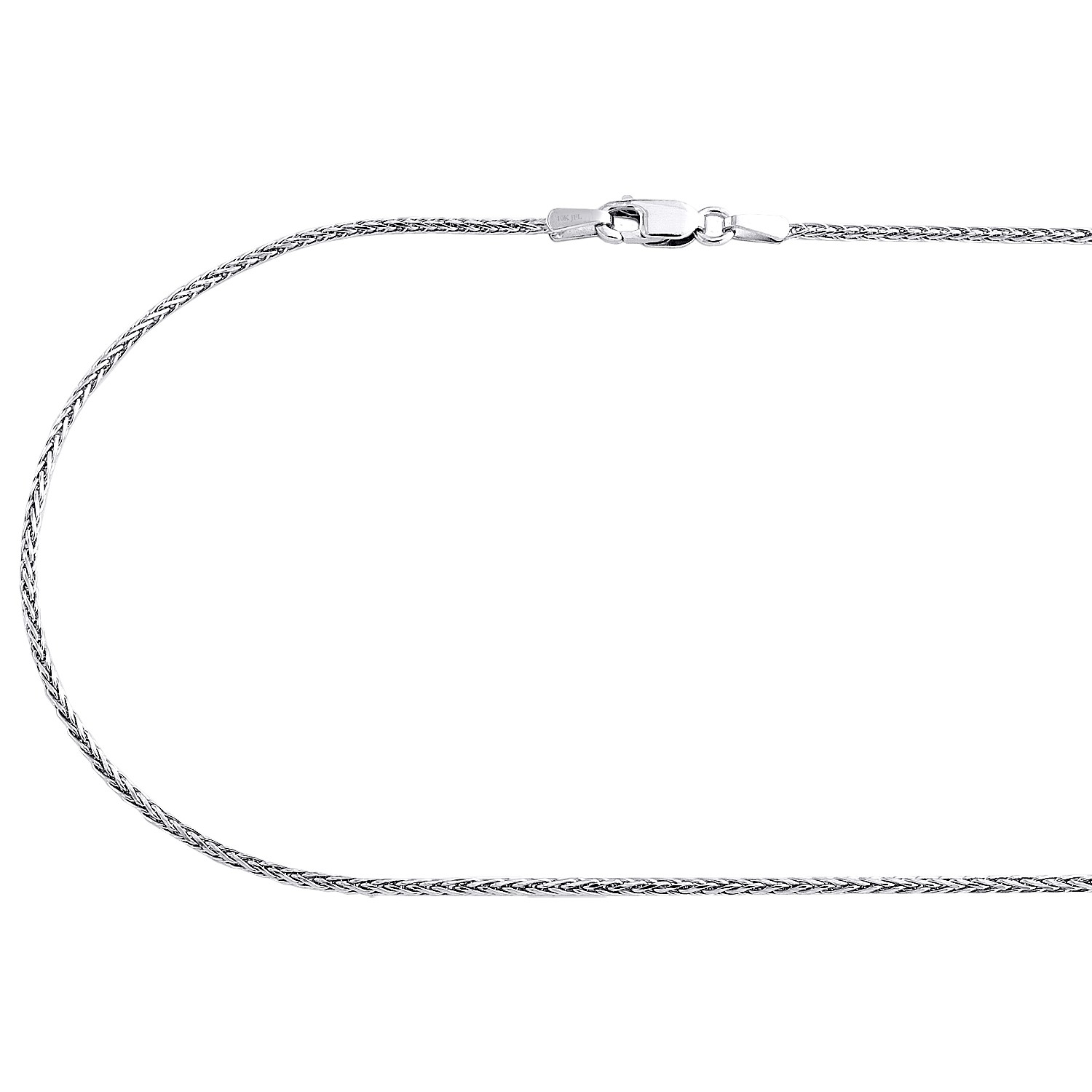 10K White Gold 1mm Round Spiga Link Chain Fancy Italian Necklace 16 – 24 Inches