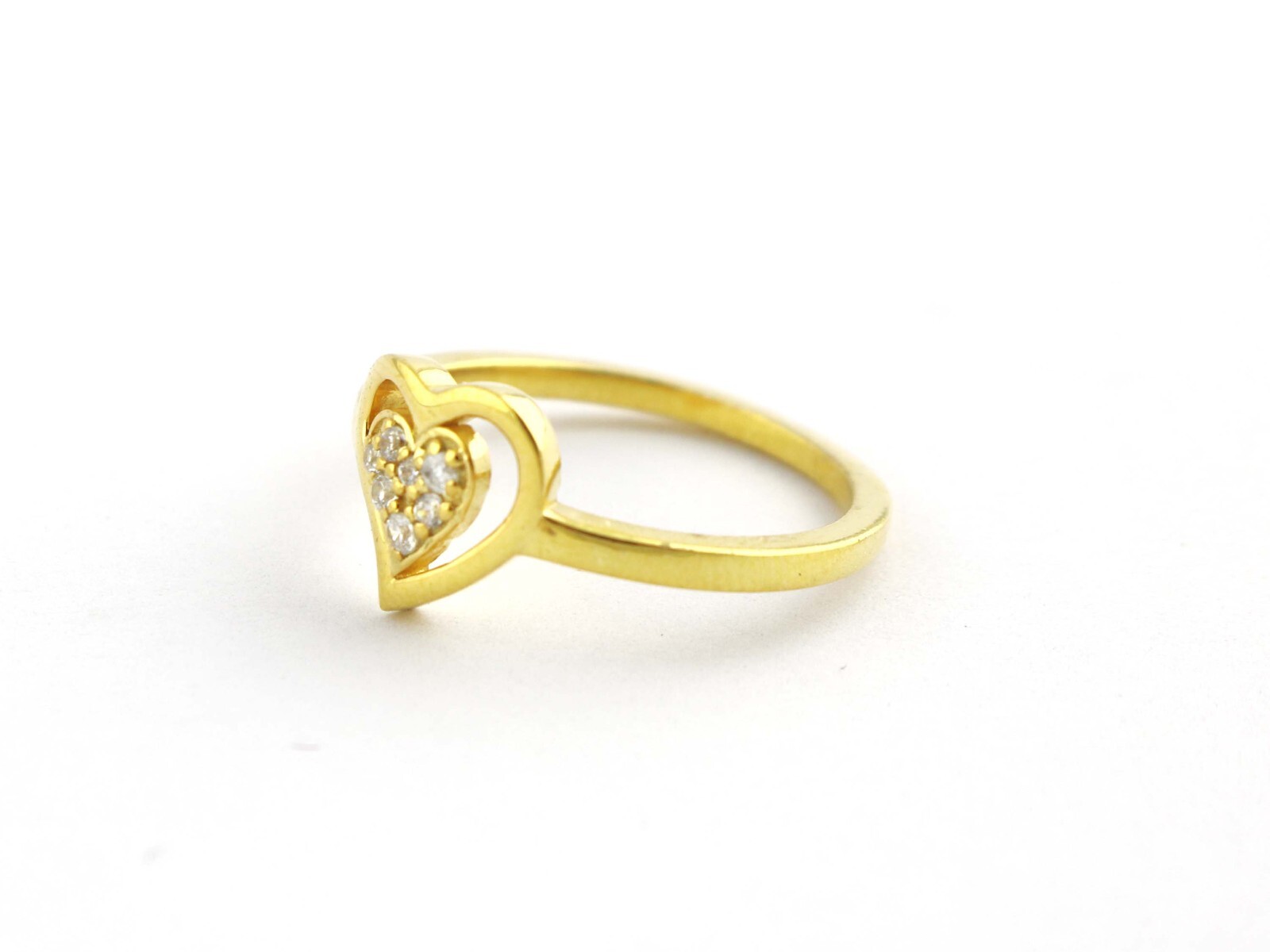 925 Sterling Silver Diamond Heart Ring Women Wedding Anniversary Gift For Her