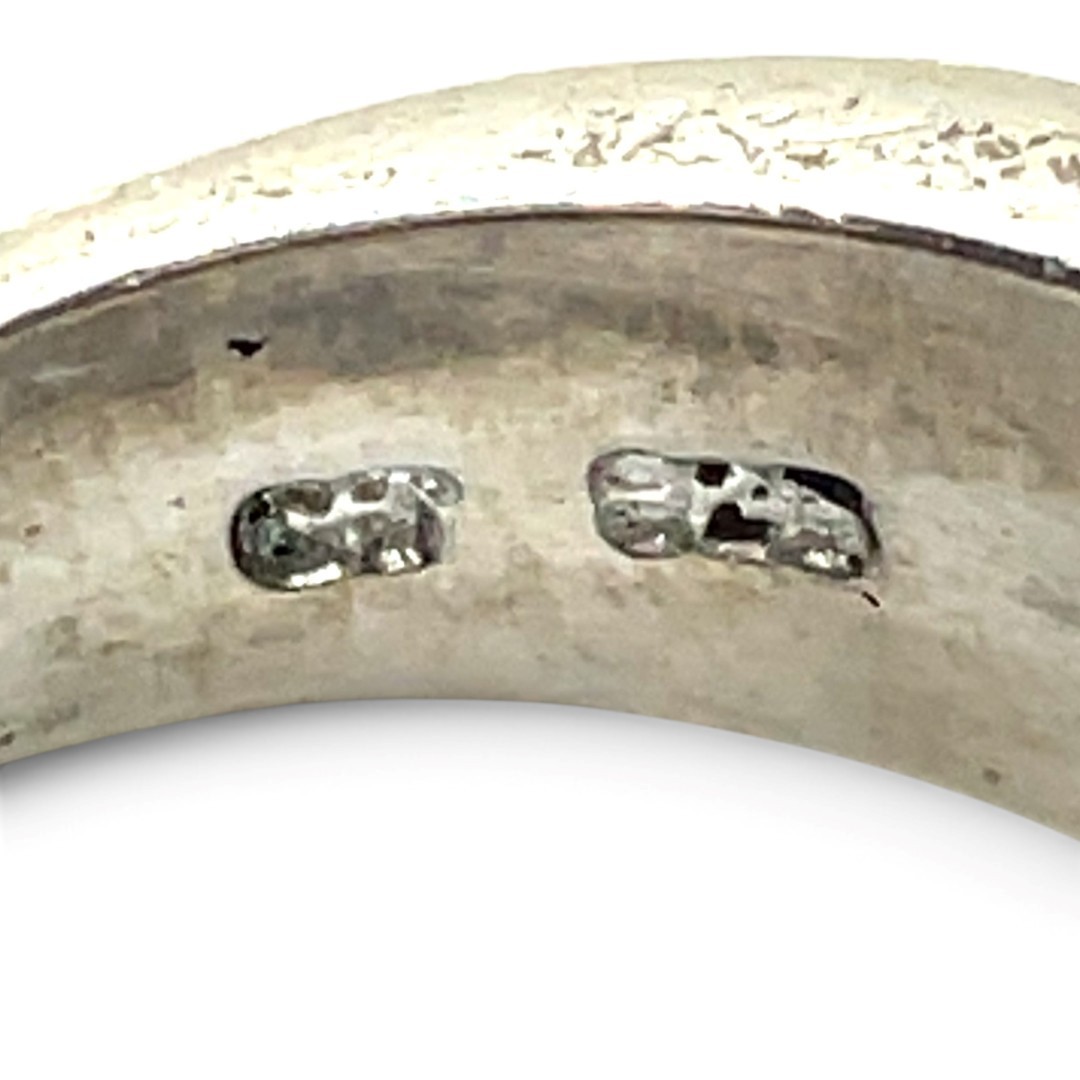 Sterling Silver Nephrite and Trillion Cut Green Cubic Zirconia Ring (KS1027098)