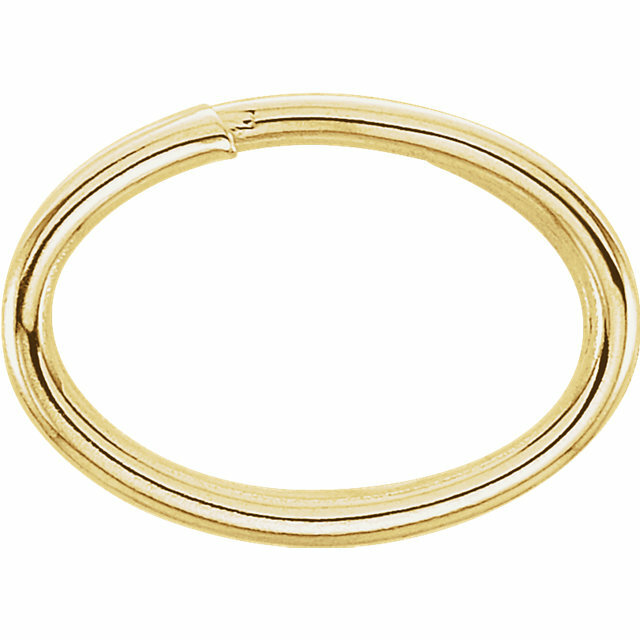 4.8×6.8mm OD 14k Solid Yellow Gold Oval Split Jump Ring Keychain Charm Link USA