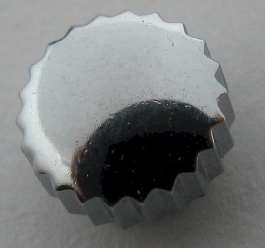 Crown for watch in nickel/chrome plated 5.4 millimeters fit stem 0.9 mm tap 10