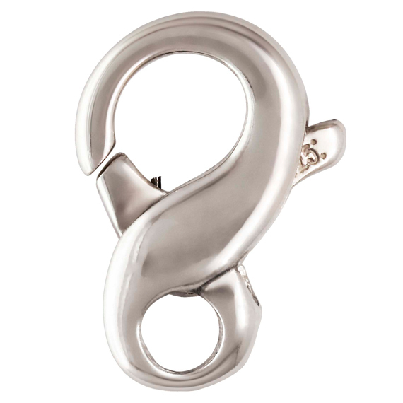 2pc, Sterling Silver Infinity Clasp, Figure 8 Clasp, 11mm Lobster Catch, Casted