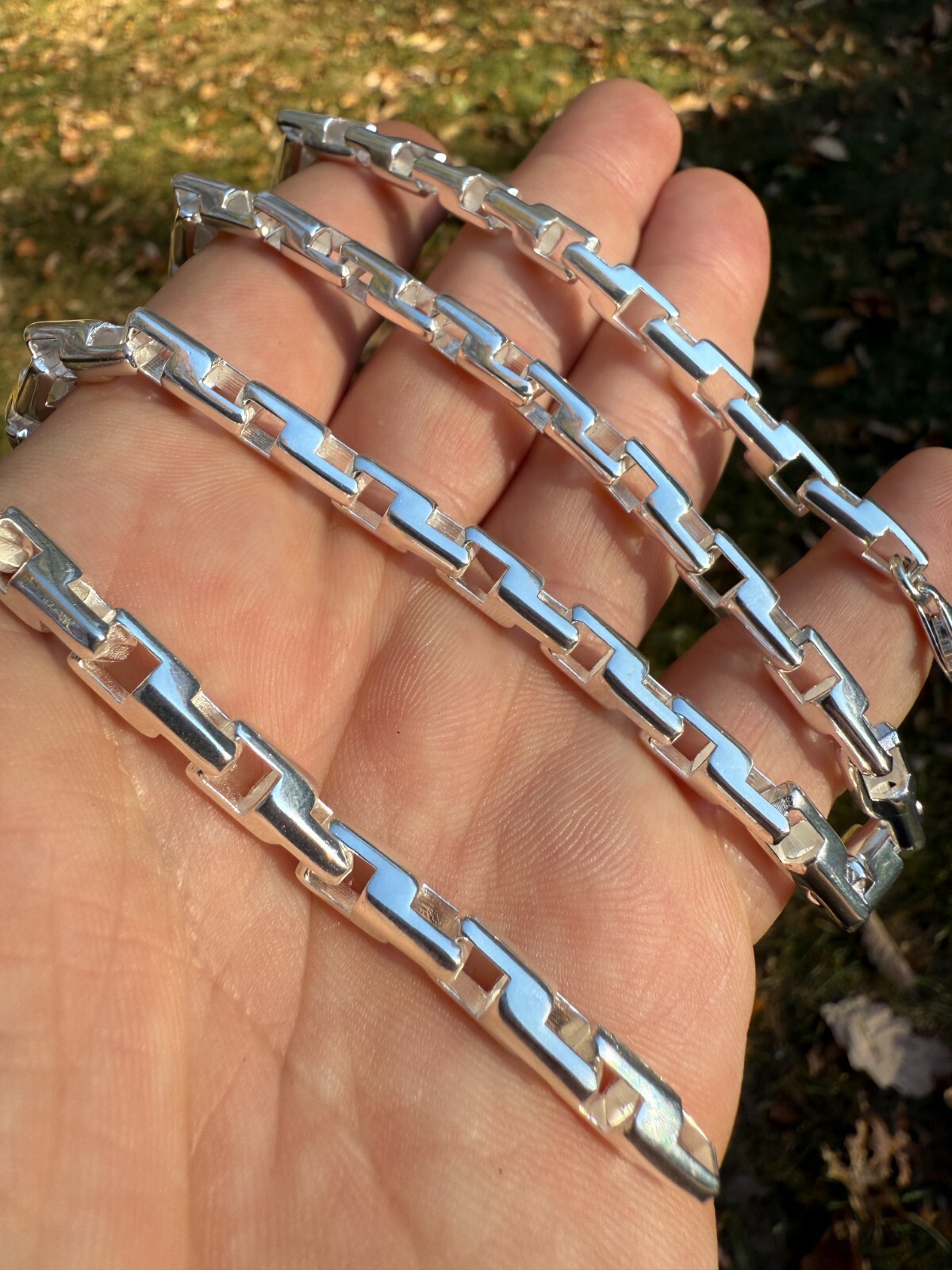 Real 925 Sterling Silver Handmade Custom 6mm Bullet Rolo Chain Necklace 18-28″