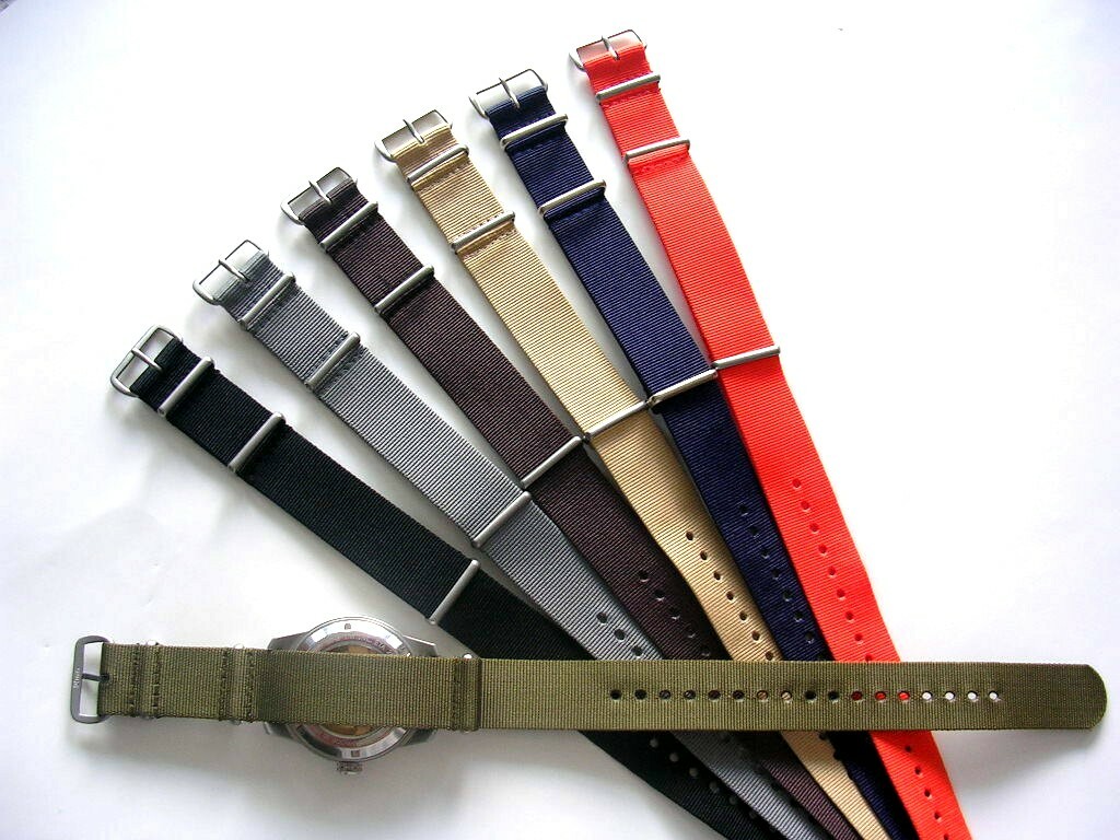 16mm Black Red NATO G10 Ballistic watchband strap RAF bond IW SUISSE 18 20 22 24