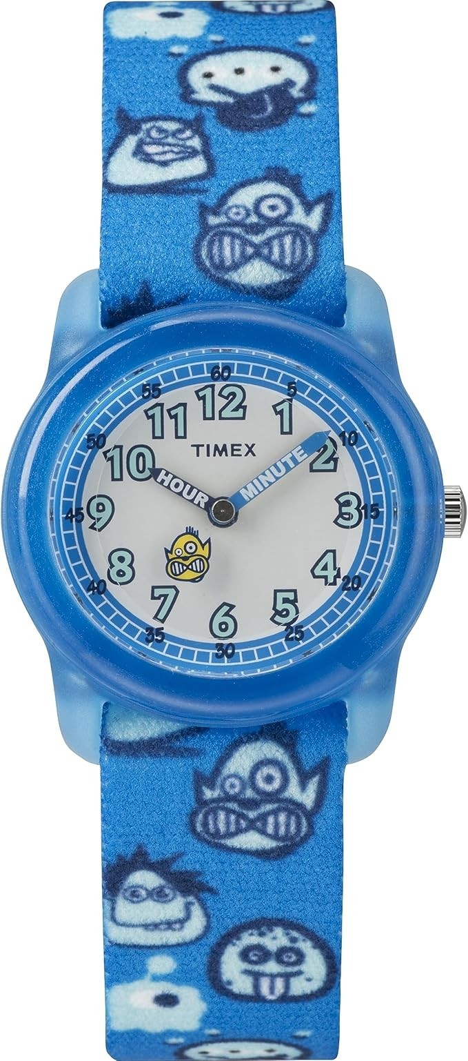 Timex Children’s Analogue Quartz Blue Watch with Nylon Strap Monsters TW7C25700