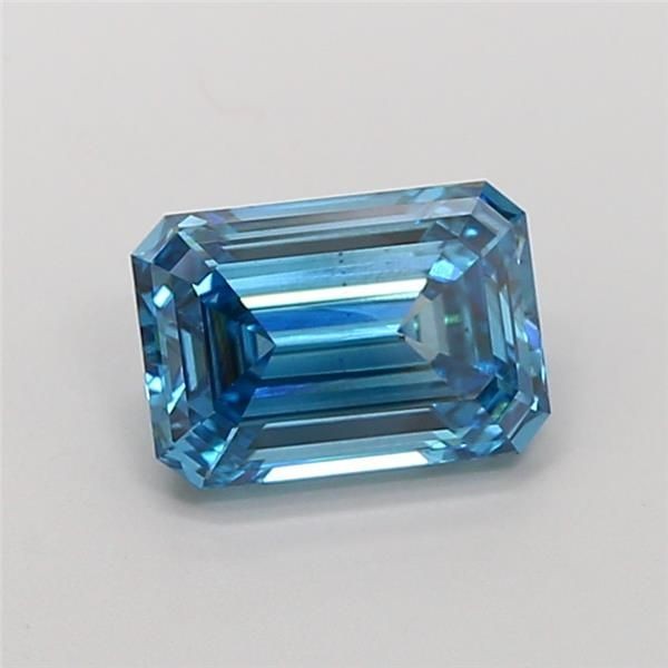 2.01CT Emerald Cut Fancy Vivid Blue VS2