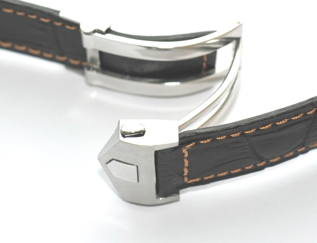Genuine Leather Band strap with Deployment Clasp for Tag Heuer Monaco Carrera