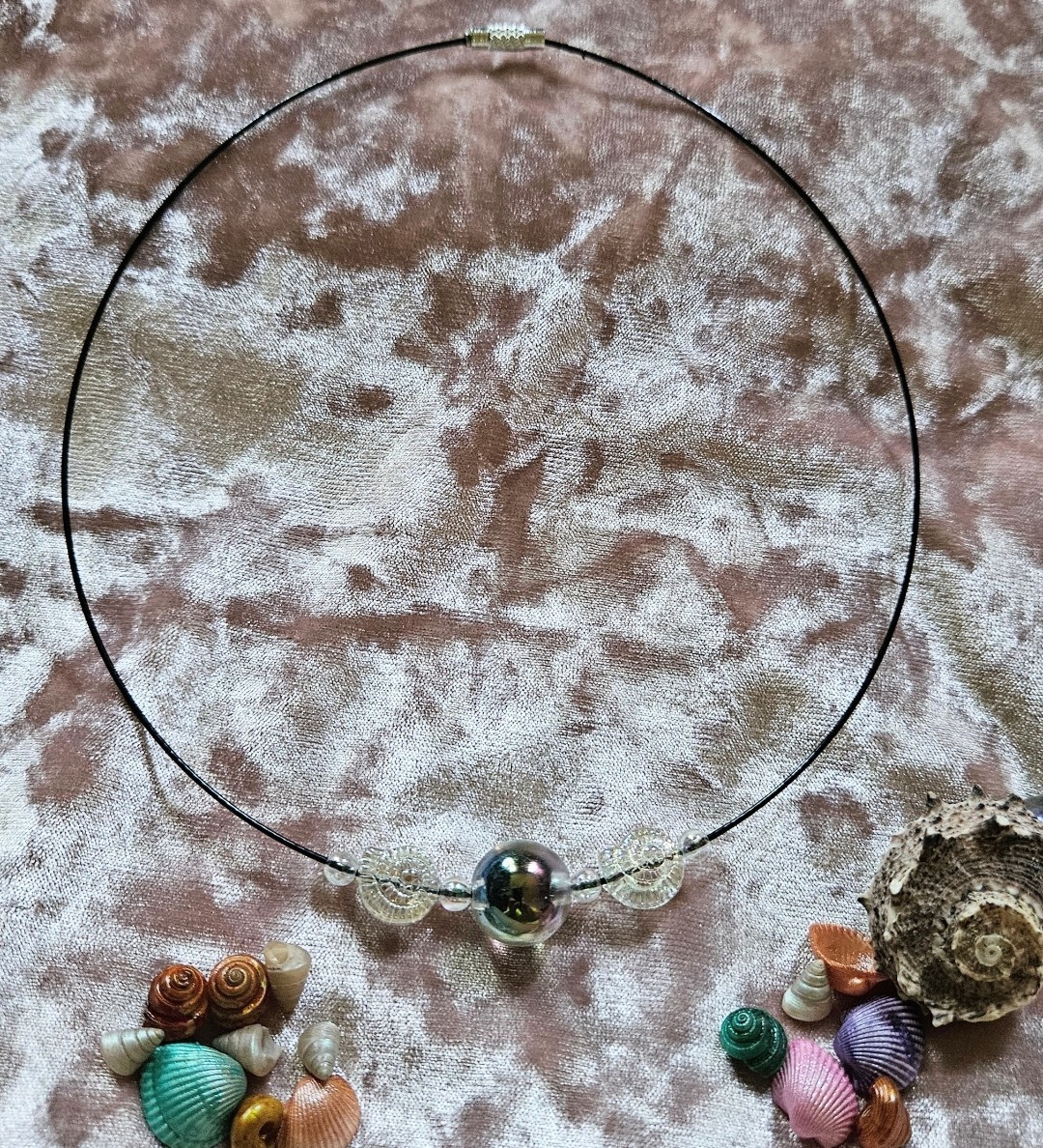 BigTimeRockShow Sea Treasure Iridescent Orb & Glass Nautilus Acrylic Bubbles