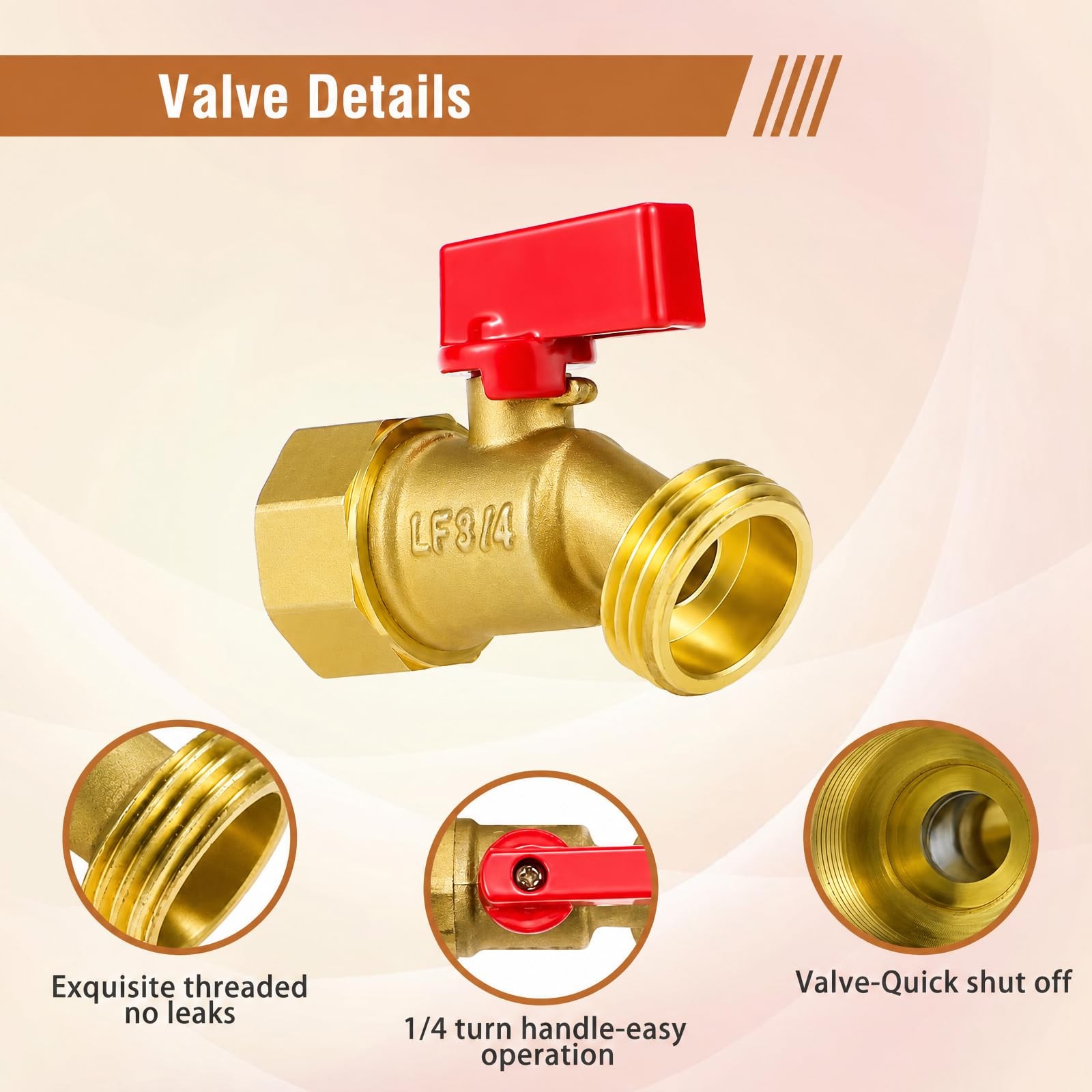 Outdoor Faucet, 3/4 Hose Bib, Solid Brass, Female NPT x Male GHT
