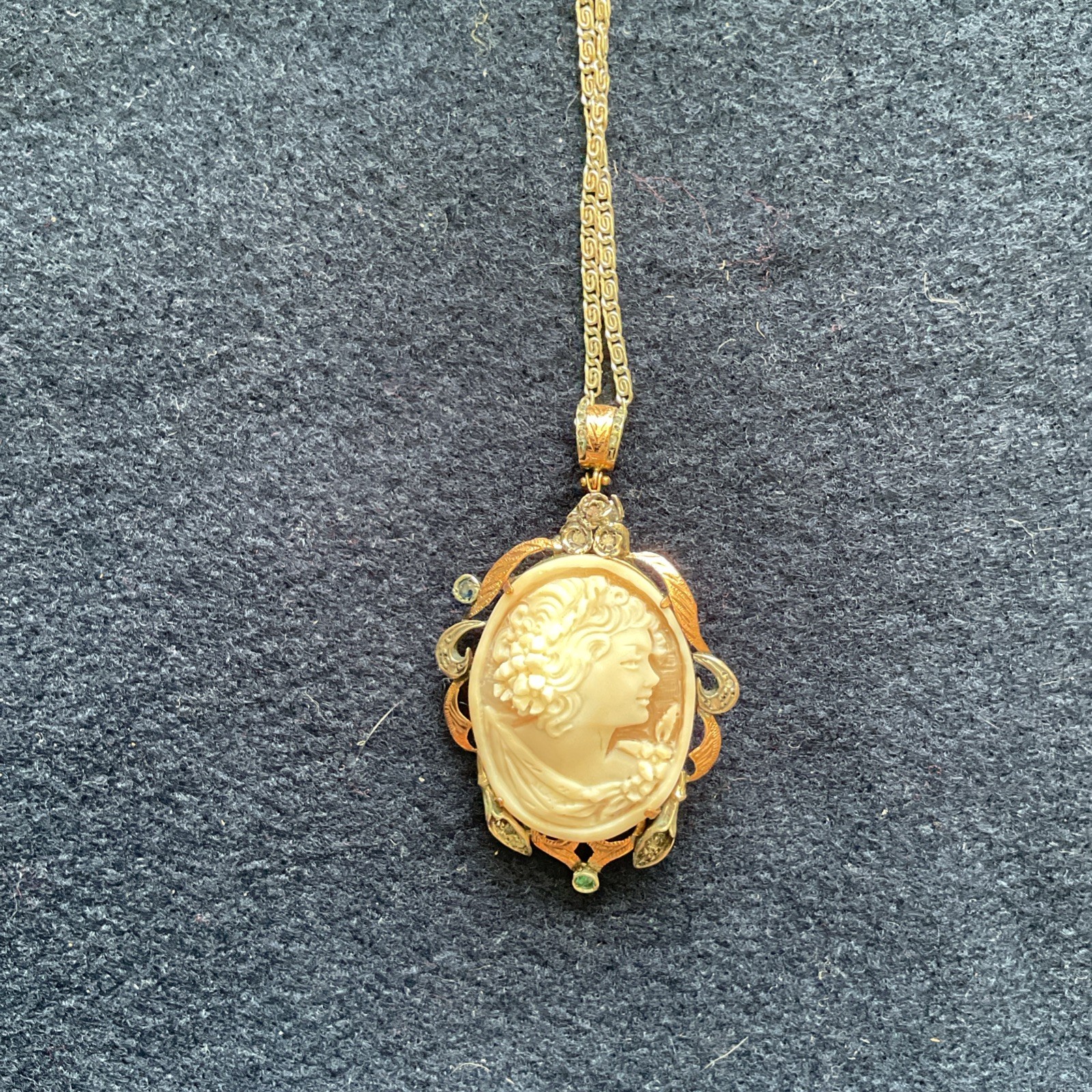 Sterling Silver Cameo Pendant and Brooch with 16 Inch Chain New
