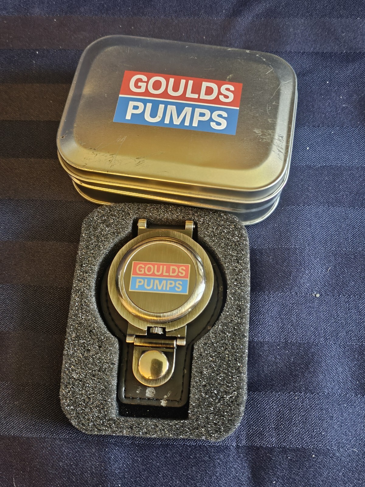 Goulds Pumps Pocket Watch In Display Tin *See Description*