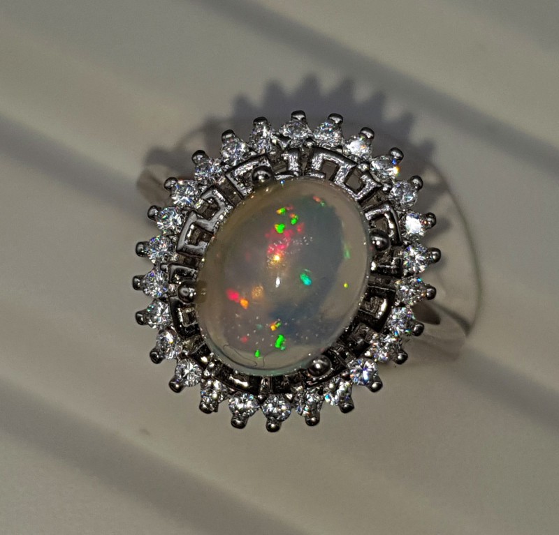 4.24Grams Natural Multi Fire Opal Silver Ring 925 Sterling Silver Ring Size 7
