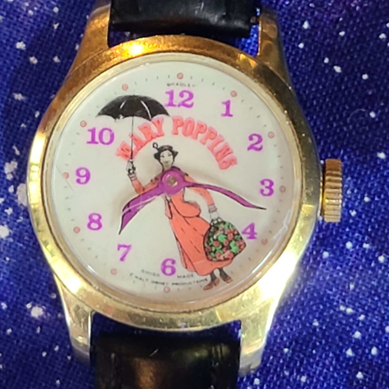 Vtg Disney Bradley Mary Poppins Mechanical Watch Runs 18+ hrs | Ready To Wear