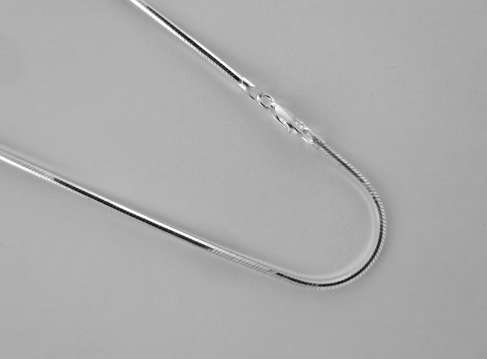 2mm 8 Sided D/C Sterling Silver Liquid Snake Italian Chain 16,18,20,22,24 inches