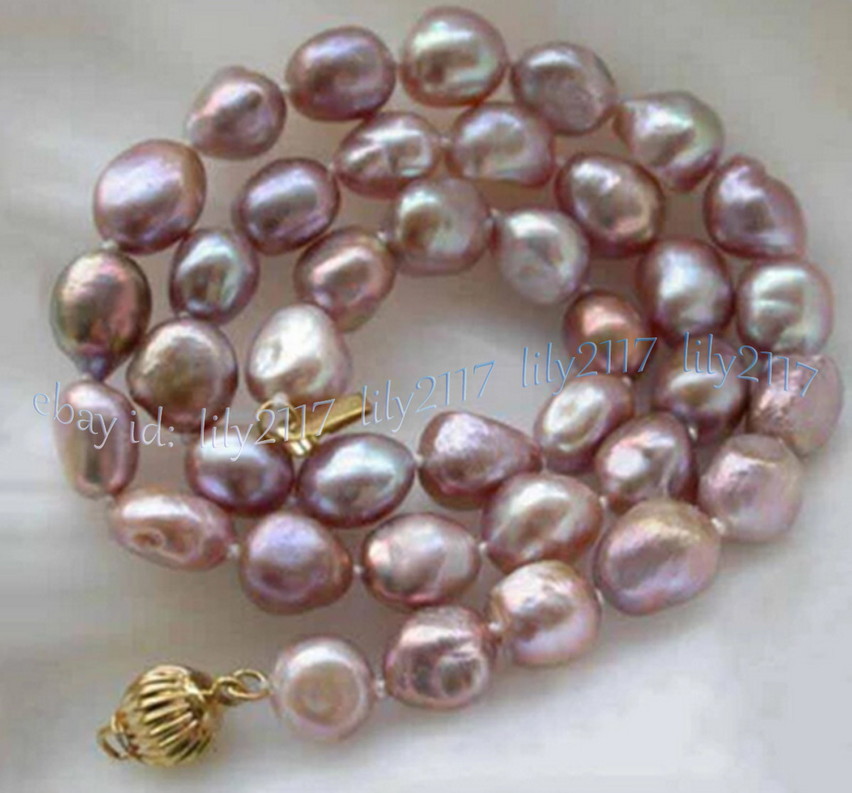 Natural 7-10mm Lavender Purple Baroque Freshwater Pearl Beads Necklace 14-50”