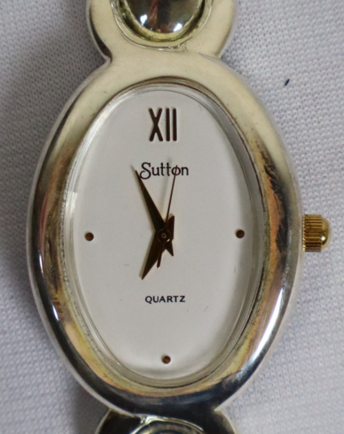 Sutton Quartz Watch Silver Tone Oval Face NIB Needs New Batt. ONE YEAR WARRANTY