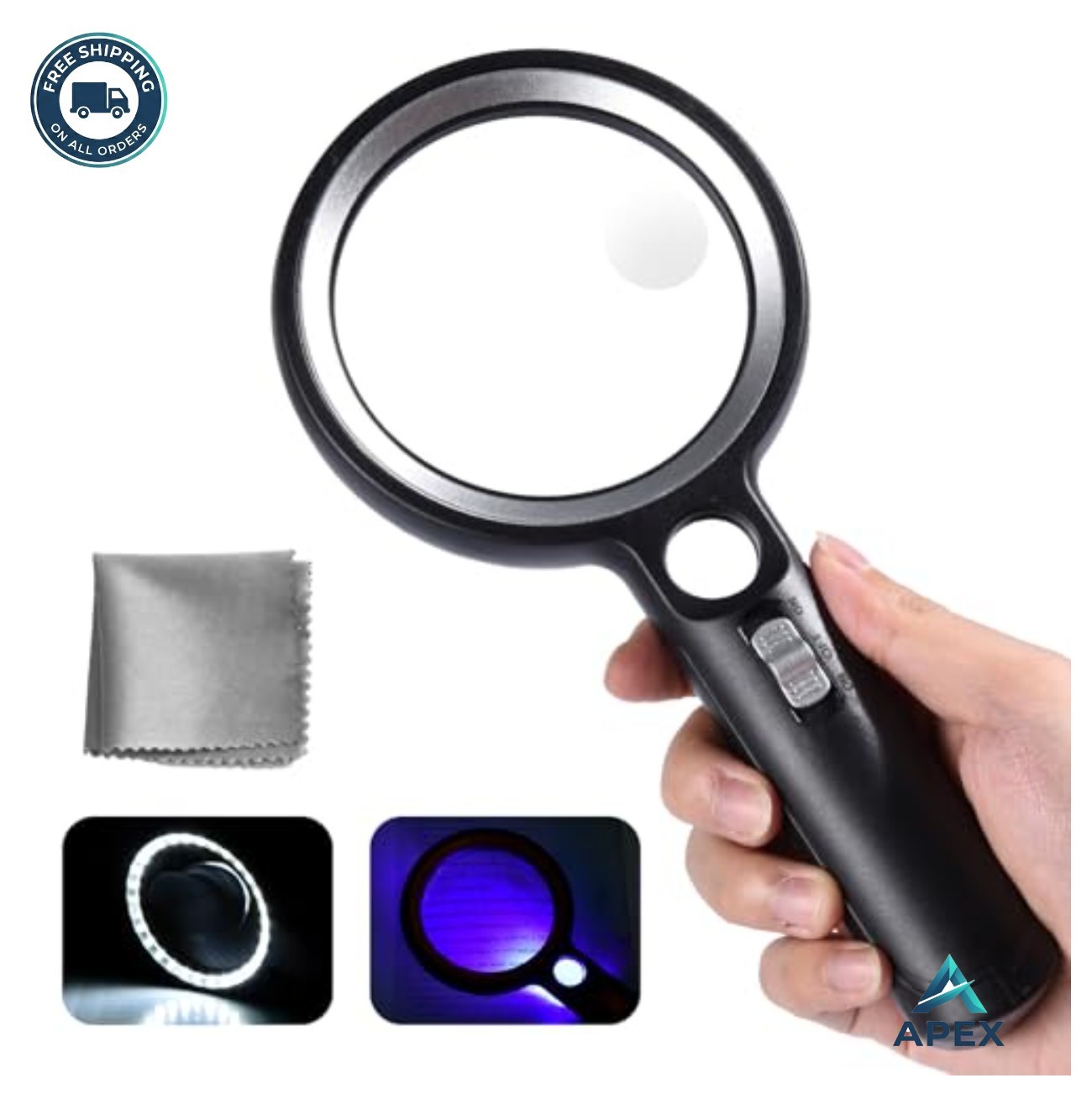 Magnifying Glass with Light 30 LED 30X 45X 60X Illuminated Magnifier for