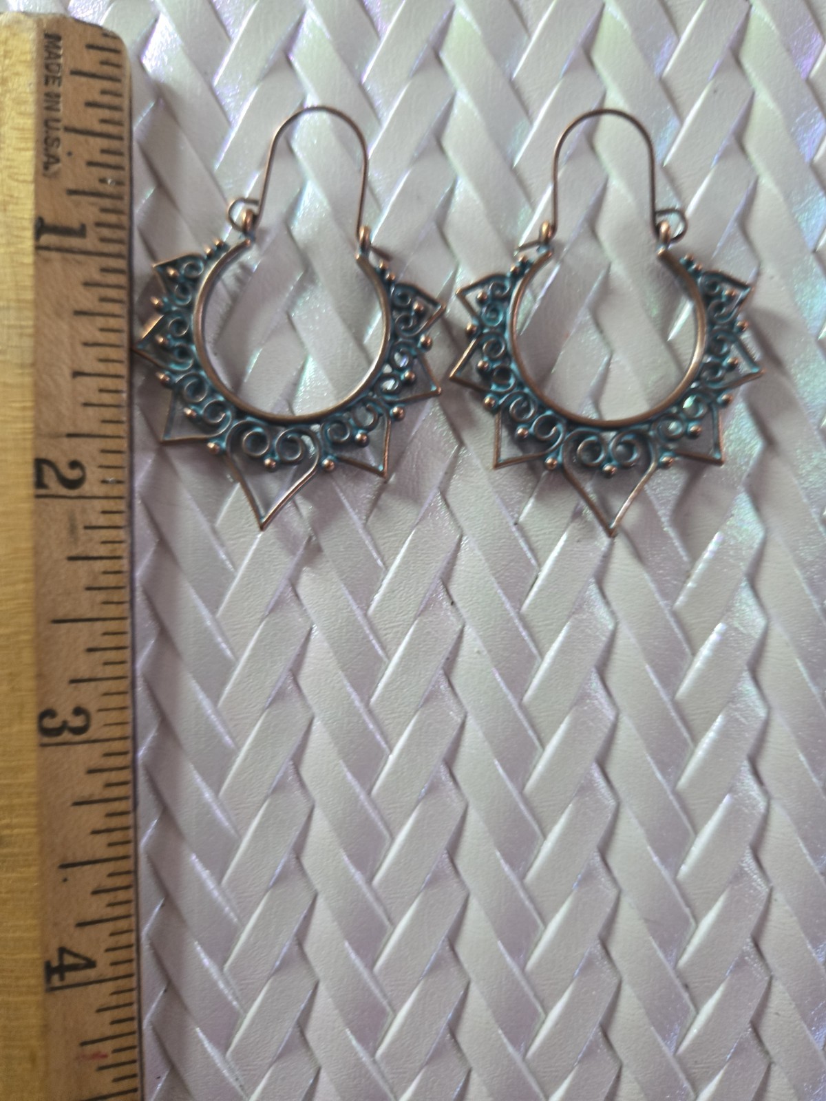 Metal Faux Patina Copper Look Dangle/Drop Hook Earrings