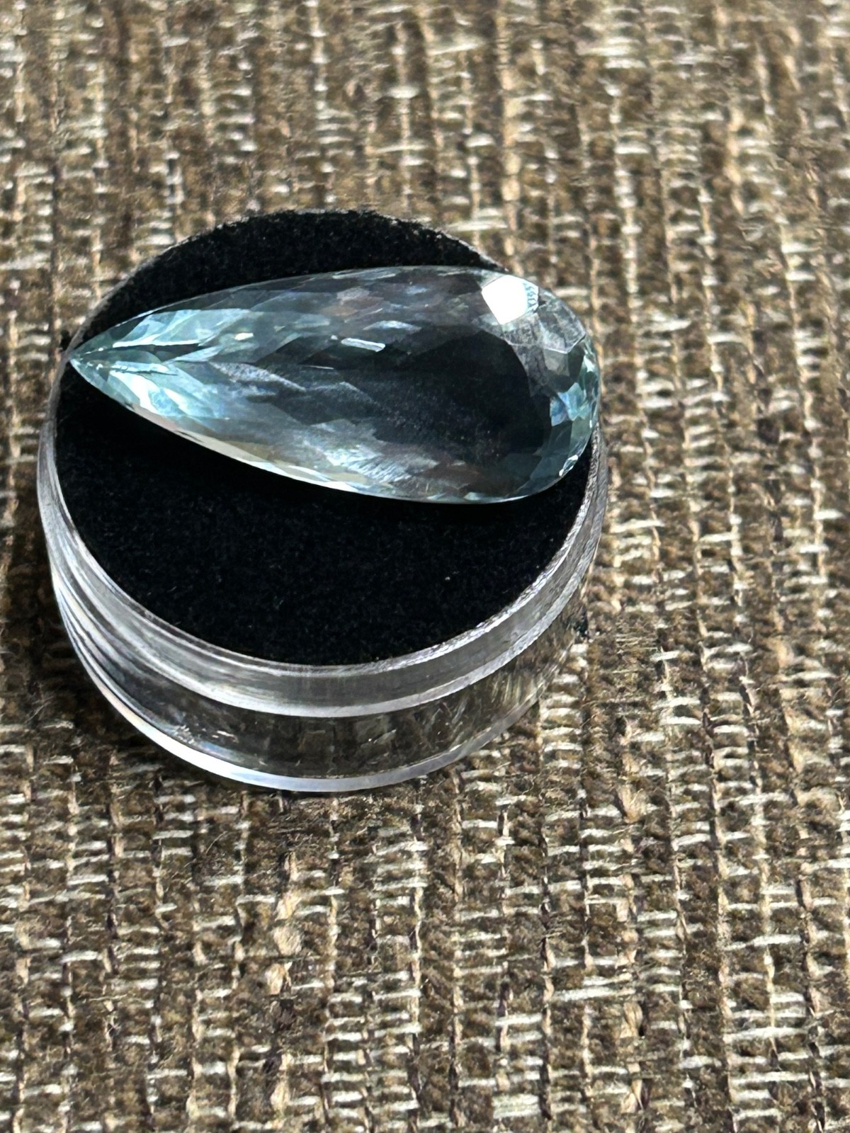 Very Light BLUE TOPAZ 23 CT Faceted Pear /Tear Drop Natural Gemstone 33 x 14 mm