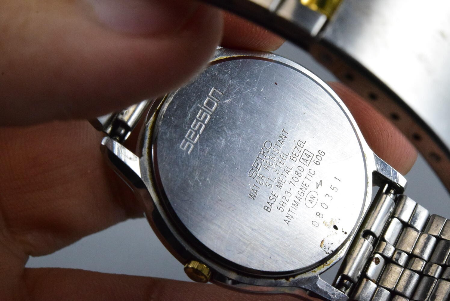 Vintage watch Seiko Contemporary Basic 5H23-7080 Week Date Men Quartz Round 35mm