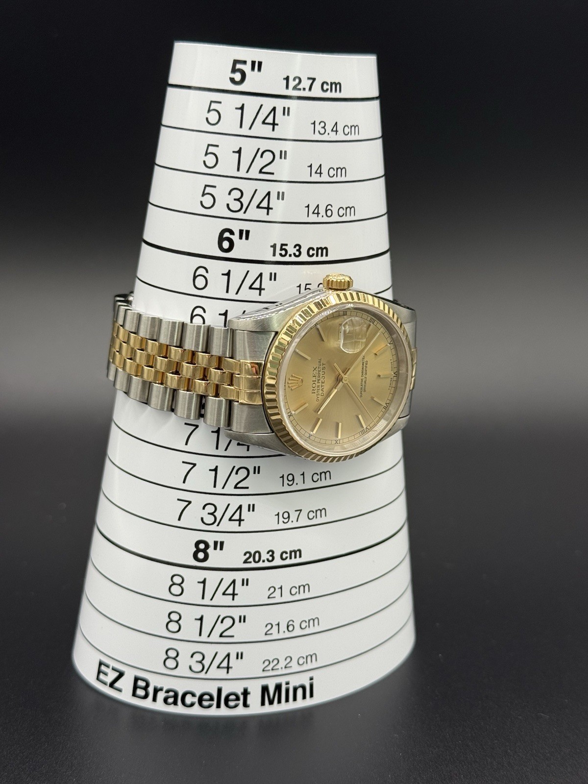 Rolex Datejust 16233 Two-Tone 36mm Champagne Stick Dial Jubilee Watch No Holes