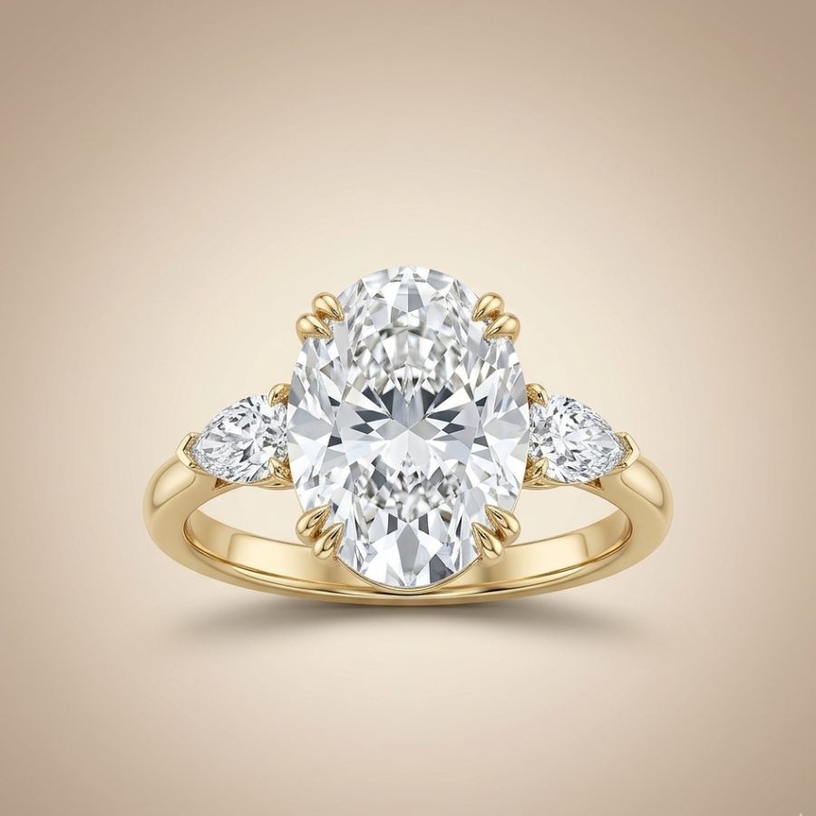 2.40Ct Oval-Cut VS1 Lab Grown Diamond Wedding Engagement Ring 14k Yellow Gold