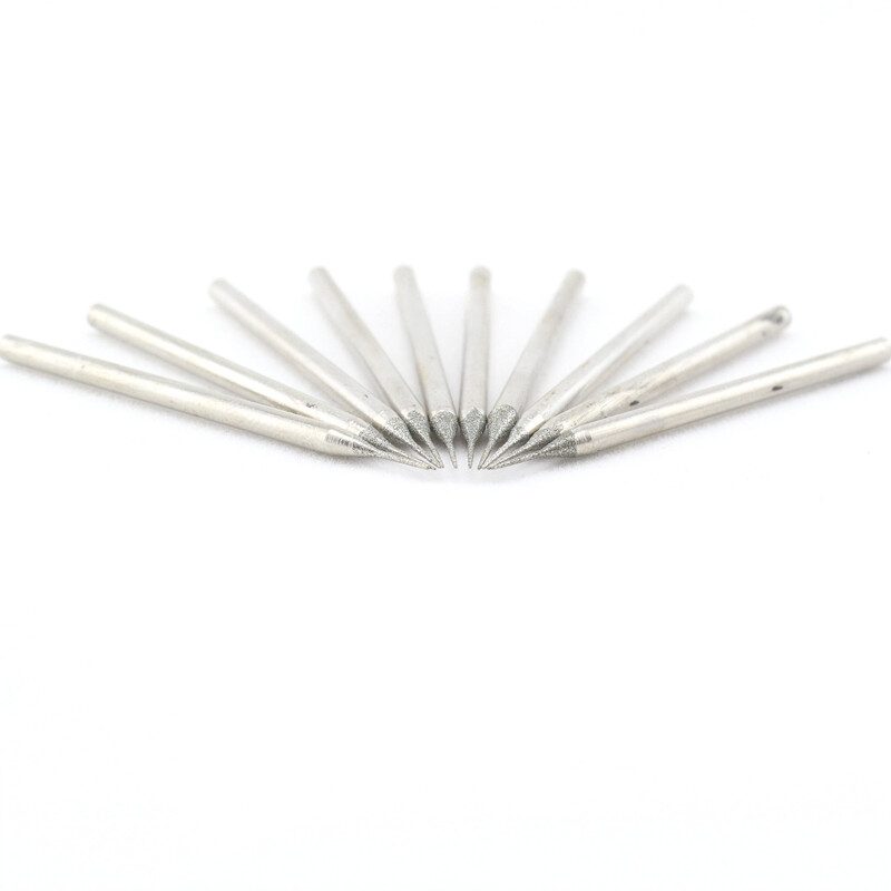 30Pcs 0.5mm Tapered Point Diamond Grinding Bits Burrs Lapidary Tools for Stone