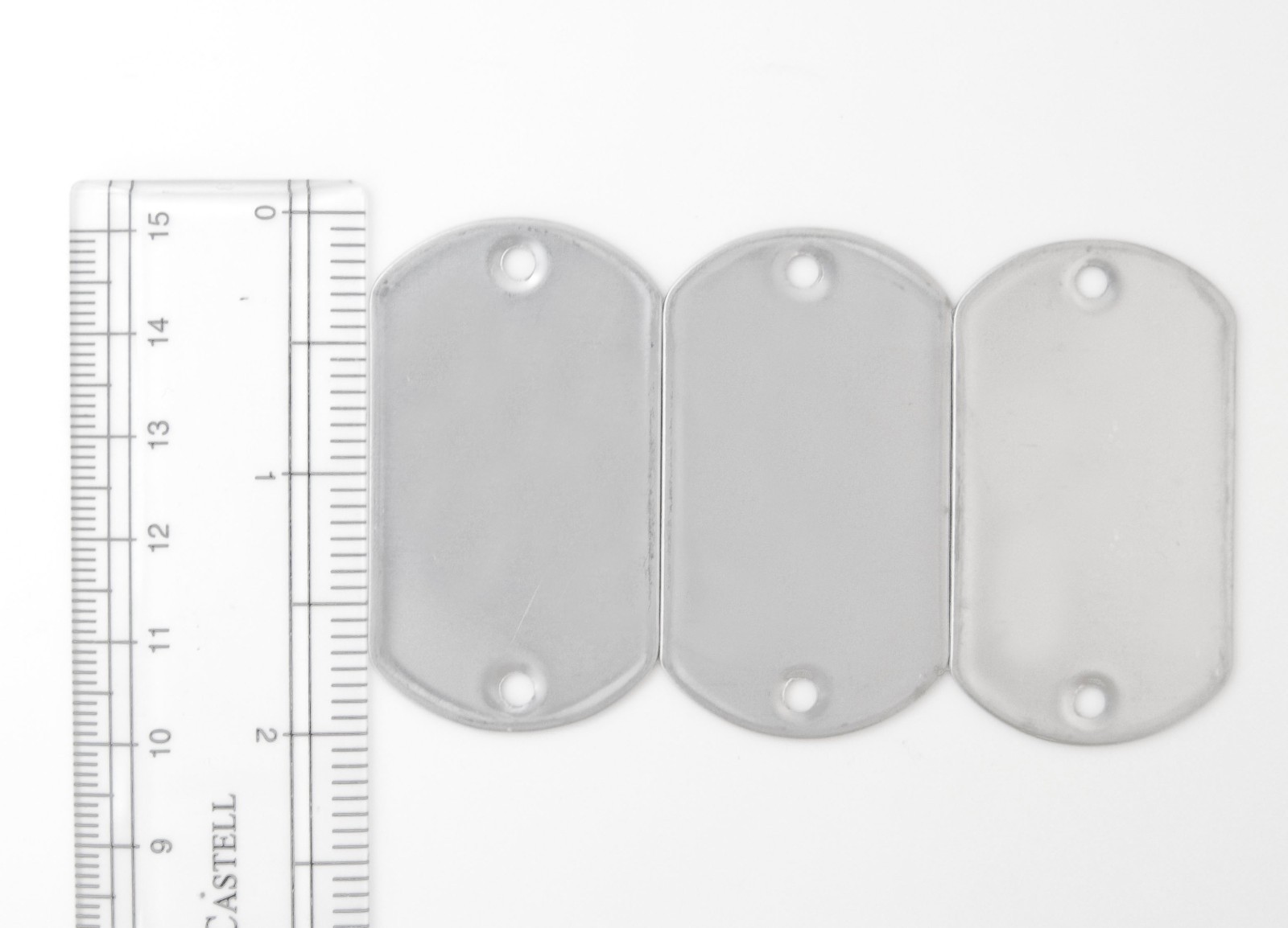 WHOLESALE 10 25 50 100 TWO HOLE BLANK DOG TAG STAINLESS STEEL MILITARY SPEC