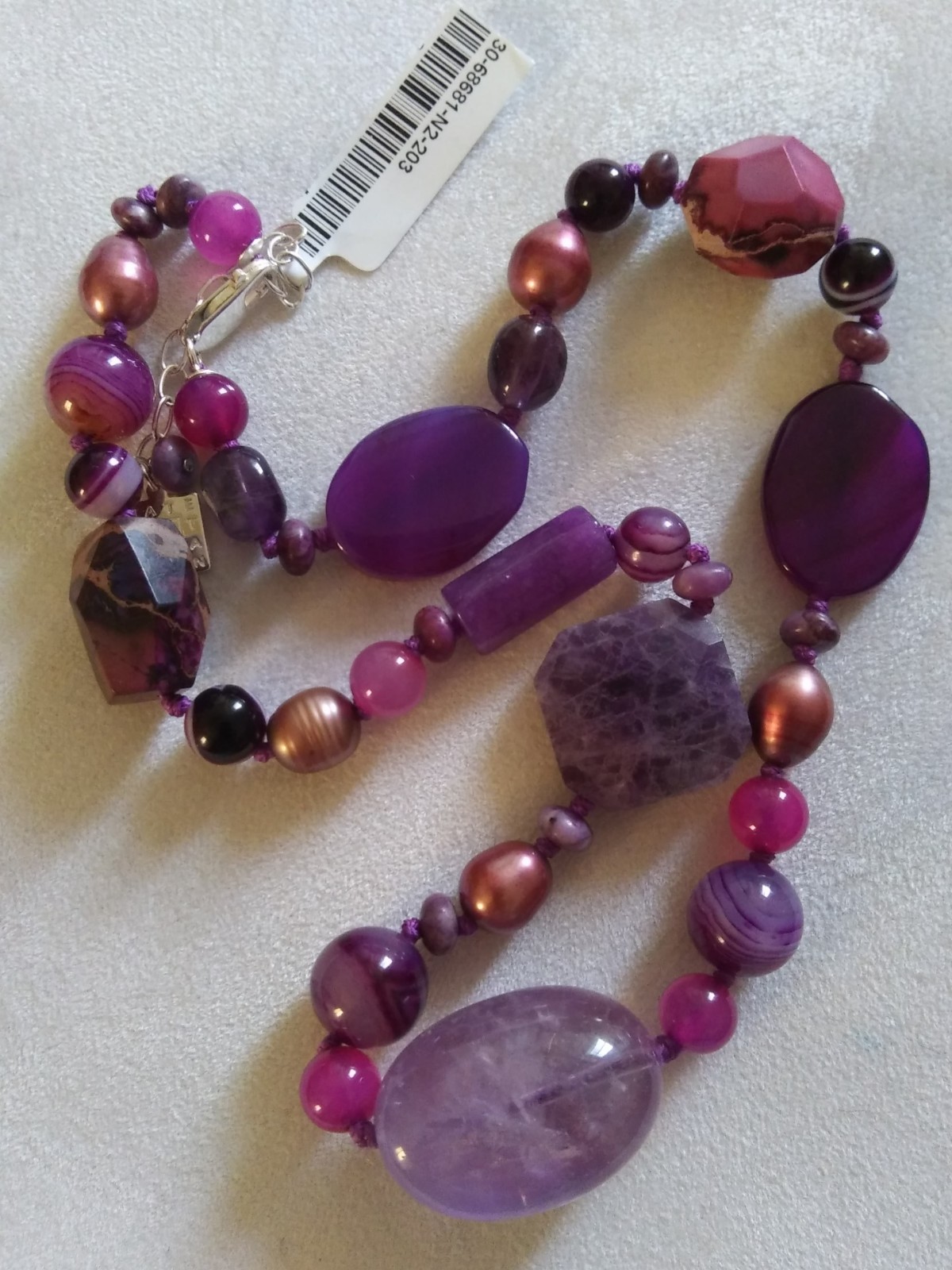 Multi Gemstone Statement Necklace in 925 Sterling Silver