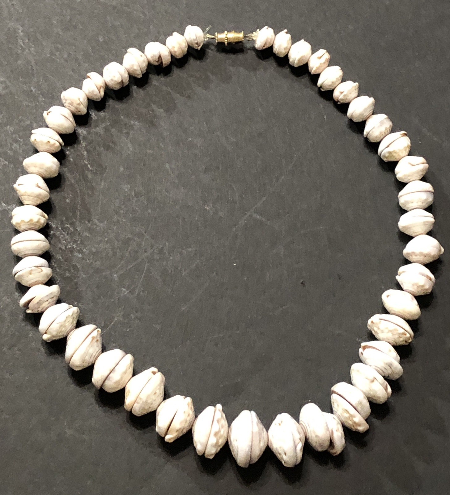 Puka Shell Necklace Hawaiian Lei Graduated 9 mm to 17 mm 17 in Length – Vintage
