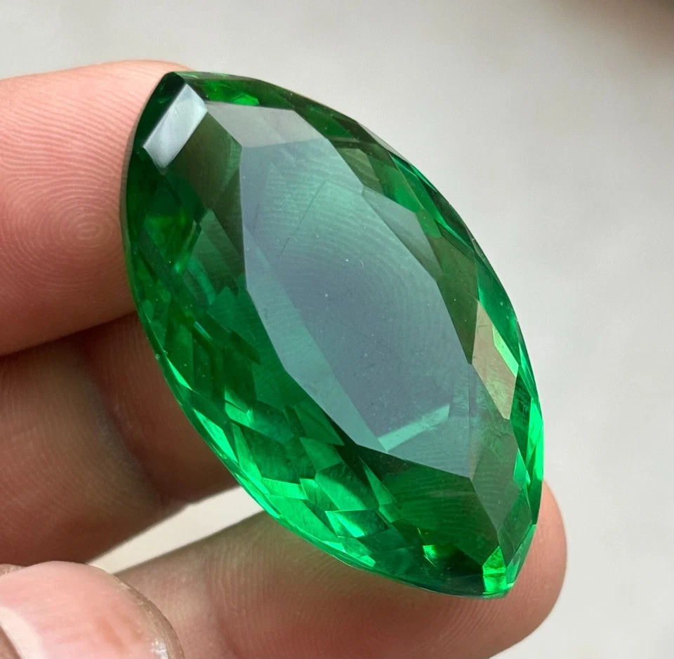 79 Ct Natural Colombian Emerald Green Marquise Cut Certified Loose Gemstone